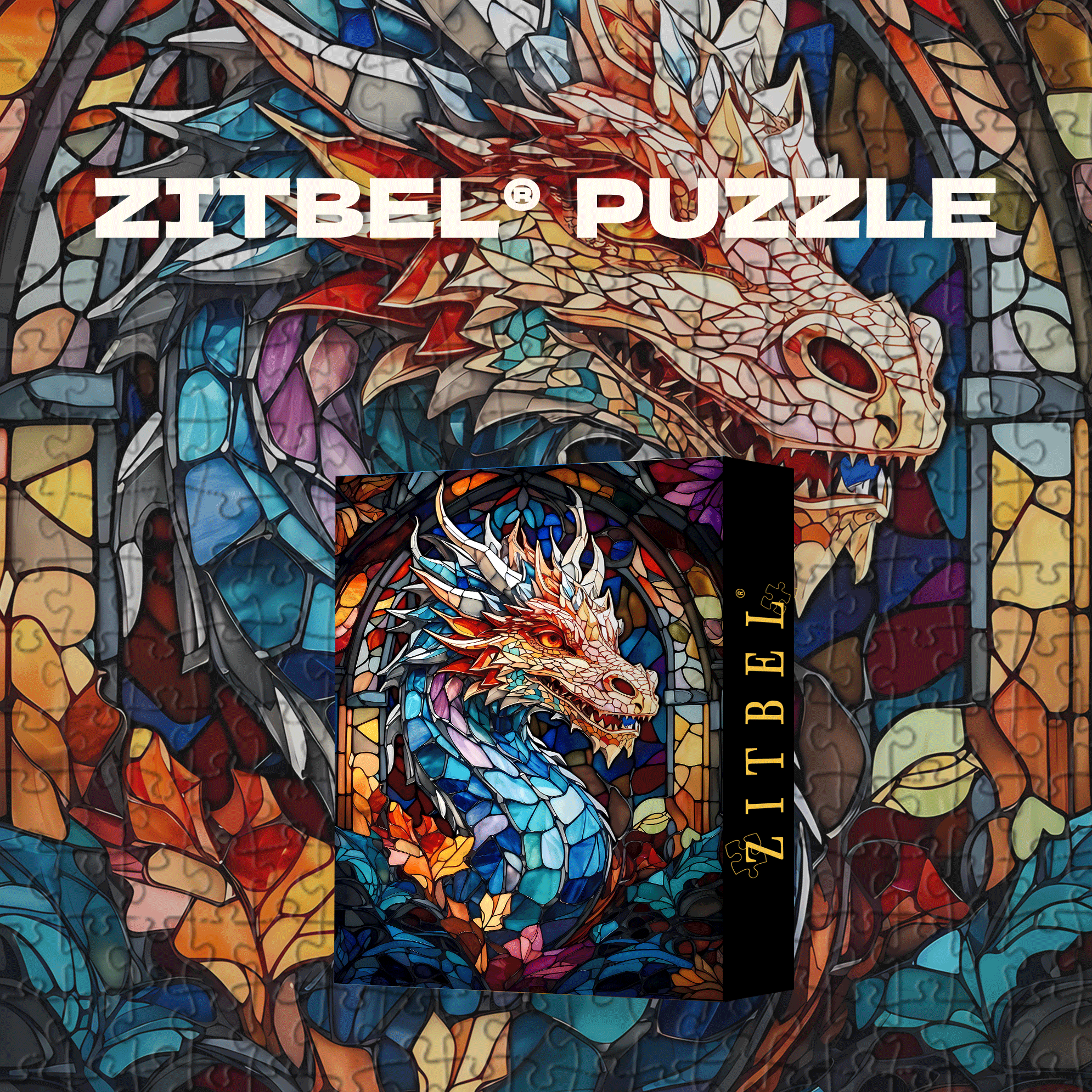Colorful Dragon Shadow 500pcs/1000pcs Jigsaw Puzzle, Scratch-Resistant, Interactive Family Game & Brain-Boosting DIY Decor, Perfect for Halloween, Christmas & New Year Gifts, Family Puzzle Game