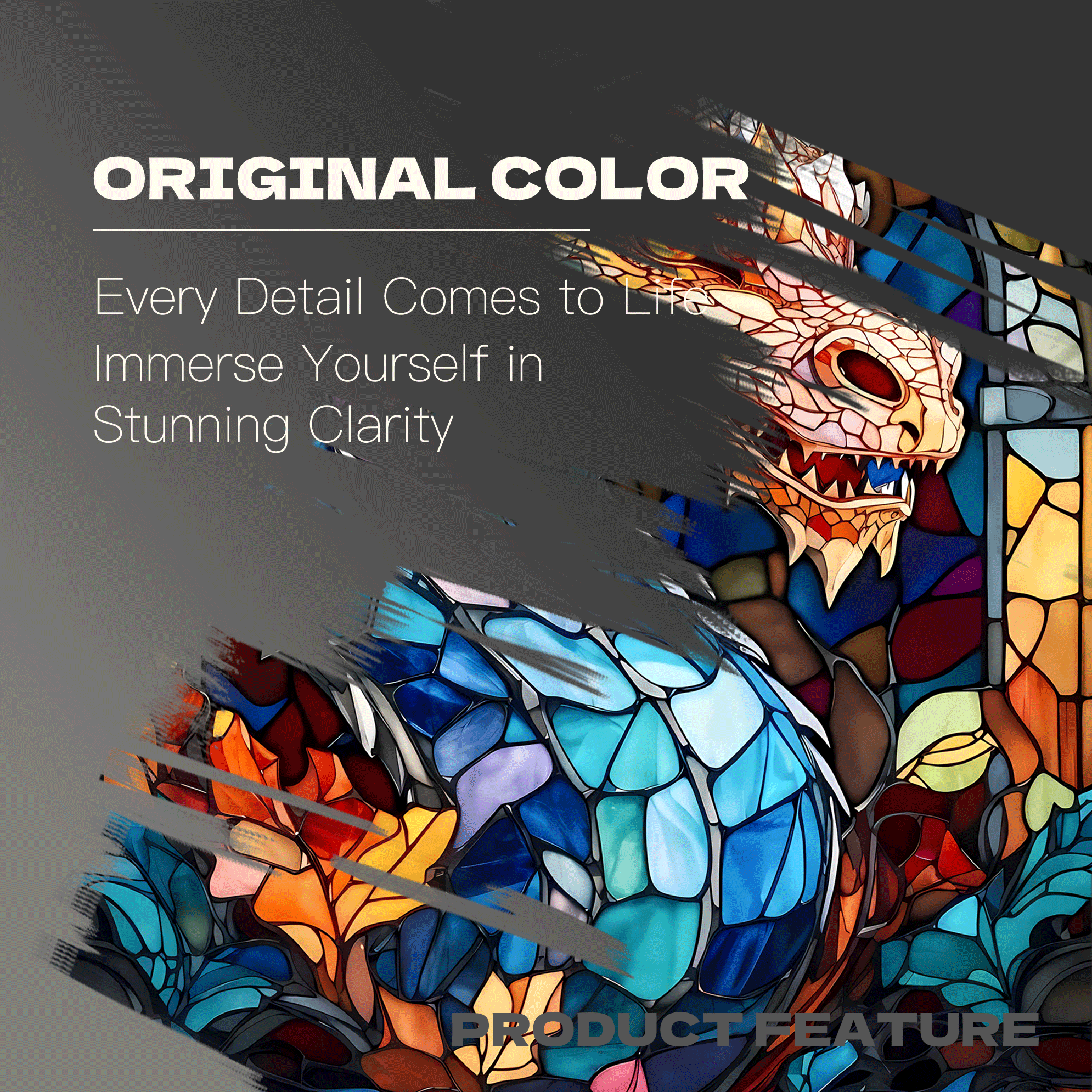 Colorful Dragon Shadow 500pcs/1000pcs Jigsaw Puzzle, Scratch-Resistant, Interactive Family Game & Brain-Boosting DIY Decor, Perfect for Halloween, Christmas & New Year Gifts, Family Puzzle Game