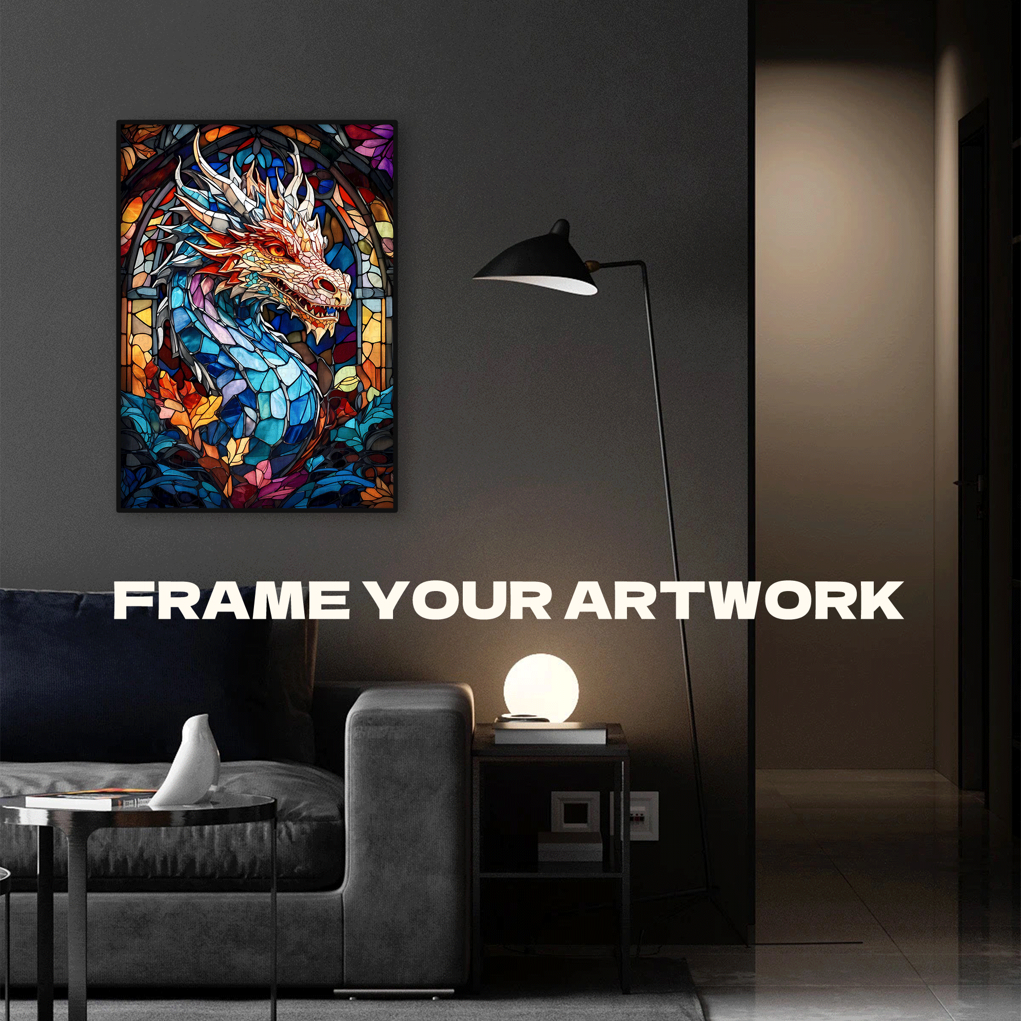 Colorful Dragon Shadow 500pcs/1000pcs Jigsaw Puzzle, Scratch-Resistant, Interactive Family Game & Brain-Boosting DIY Decor, Perfect for Halloween, Christmas & New Year Gifts, Family Puzzle Game