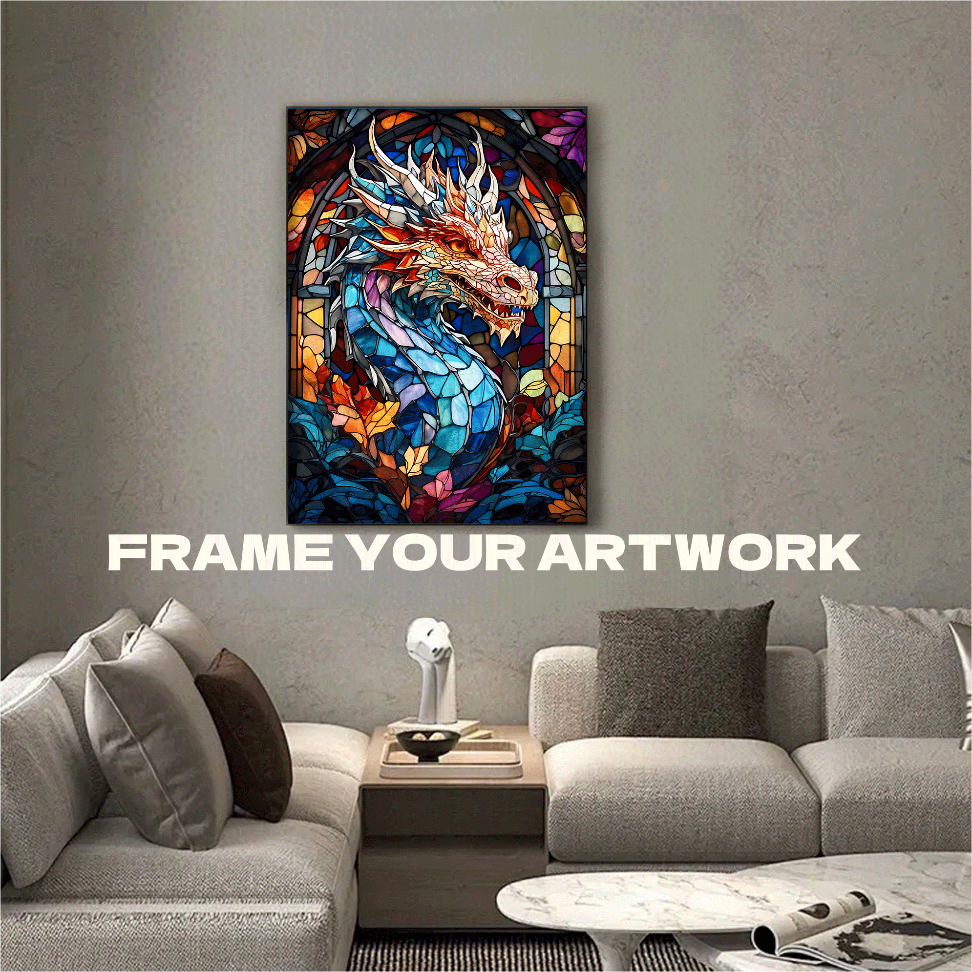 Colorful Dragon Shadow 500pcs/1000pcs Jigsaw Puzzle, Scratch-Resistant, Interactive Family Game & Brain-Boosting DIY Decor, Perfect for Halloween, Christmas & New Year Gifts, Family Puzzle Game