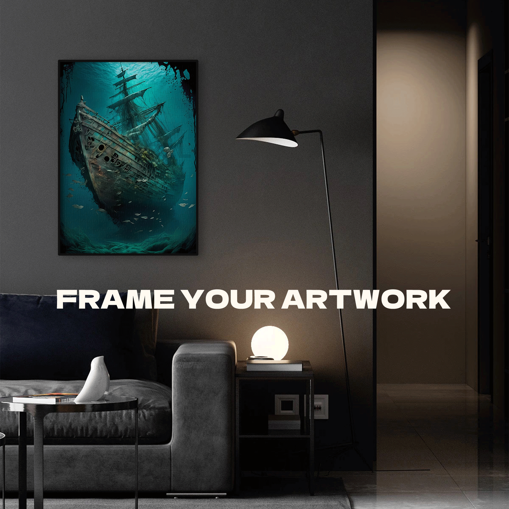 Deep-sea Ghost Soul 500pcs/1000pcs Jigsaw Puzzle, Scratch-Resistant, Interactive Family Game & Brain-Boosting DIY Decor, Perfect for Halloween, Christmas & New Year Gifts, Family Puzzle Game