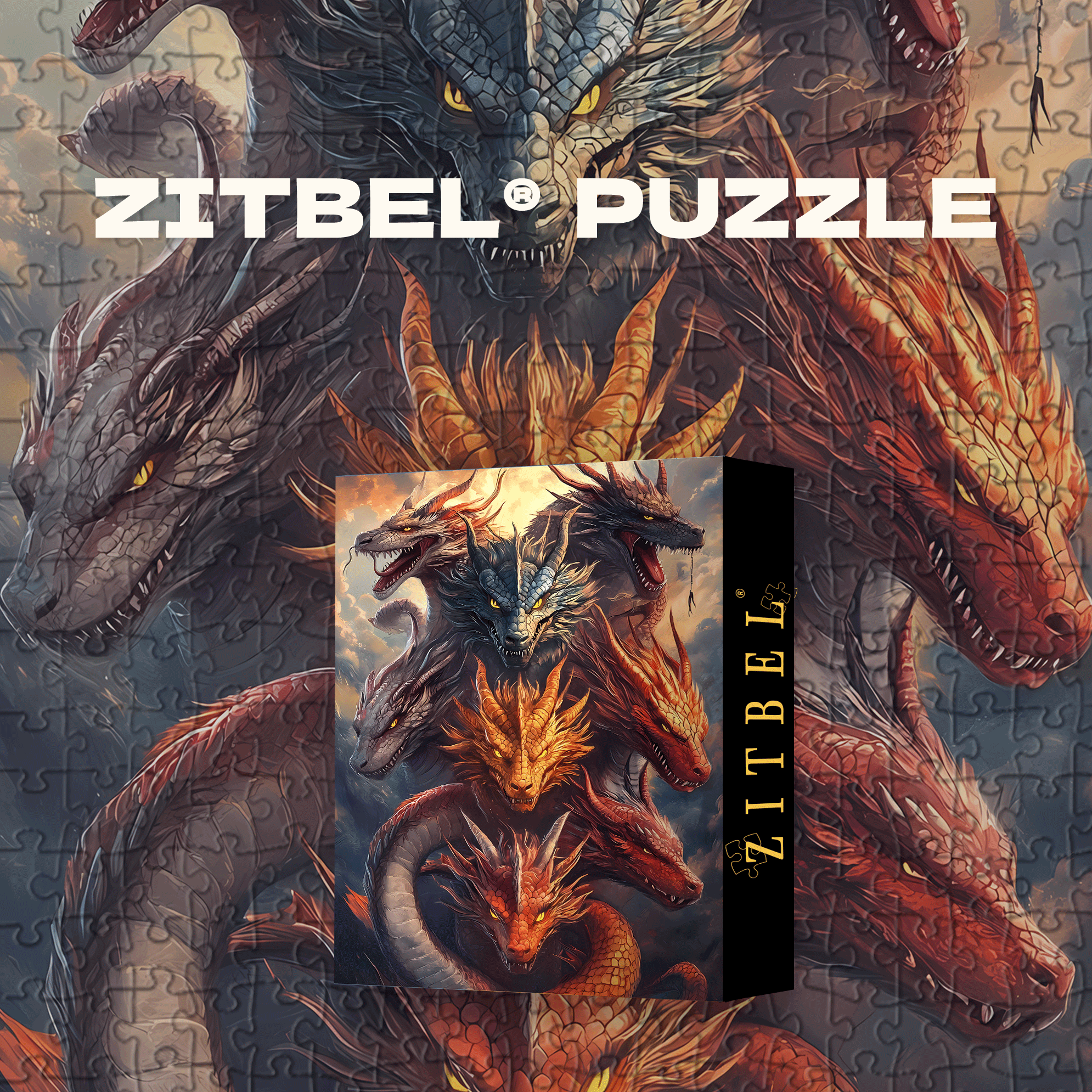 Dragon Clan Festival 500pcs/1000pcs Jigsaw Puzzle, Scratch-Resistant, Interactive Family Game & Brain-Boosting DIY Decor, Perfect for Halloween, Christmas & New Year Gifts, Family Puzzle Game