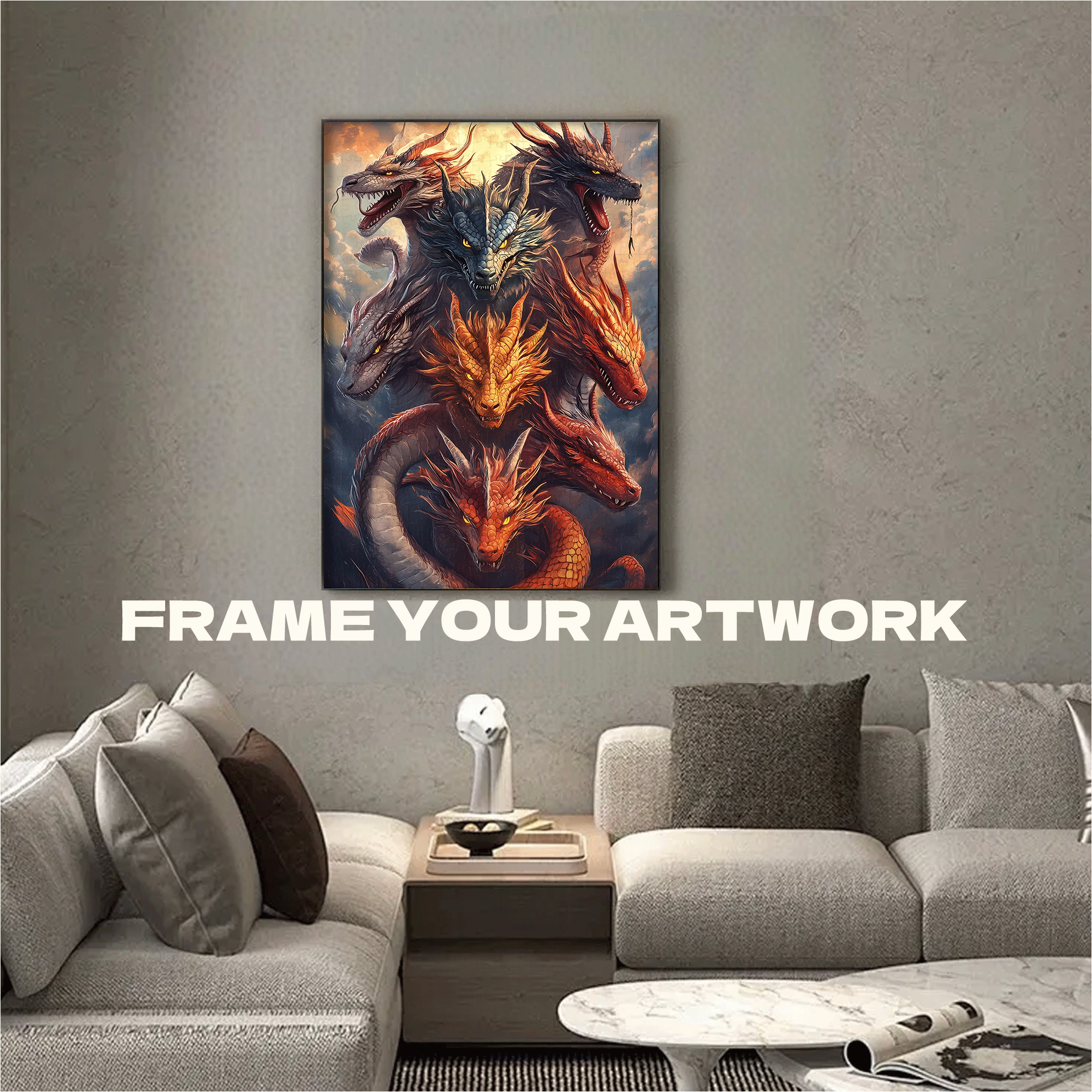 Dragon Clan Festival 500pcs/1000pcs Jigsaw Puzzle, Scratch-Resistant, Interactive Family Game & Brain-Boosting DIY Decor, Perfect for Halloween, Christmas & New Year Gifts, Family Puzzle Game