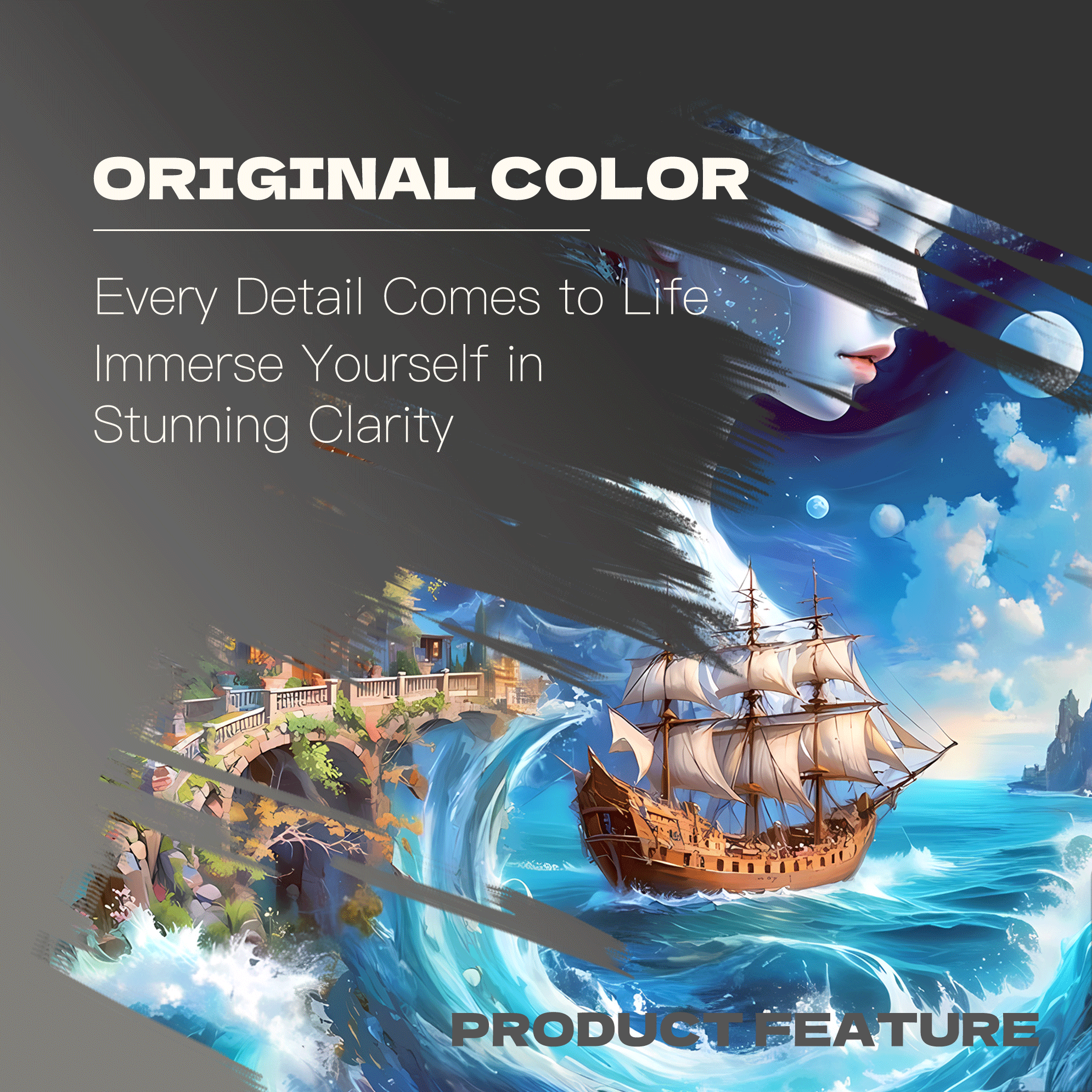 Dream of the Sea God 500pcs/1000pcs Jigsaw Puzzle, Scratch-Resistant, Interactive Family Game & Brain-Boosting DIY Decor, Perfect for Halloween, Christmas & New Year Gifts, Family Puzzle Game