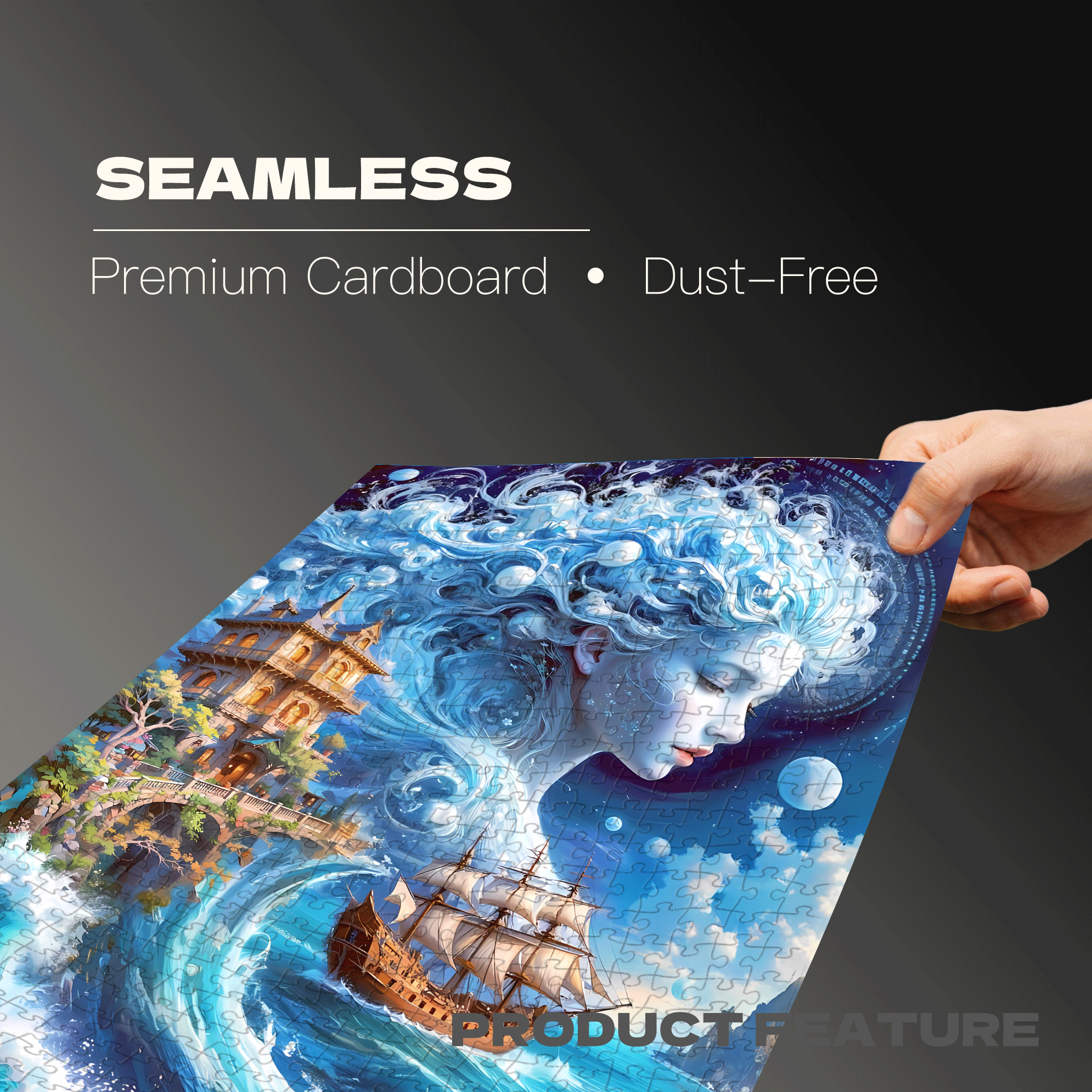Dream of the Sea God 500pcs/1000pcs Jigsaw Puzzle, Scratch-Resistant, Interactive Family Game & Brain-Boosting DIY Decor, Perfect for Halloween, Christmas & New Year Gifts, Family Puzzle Game