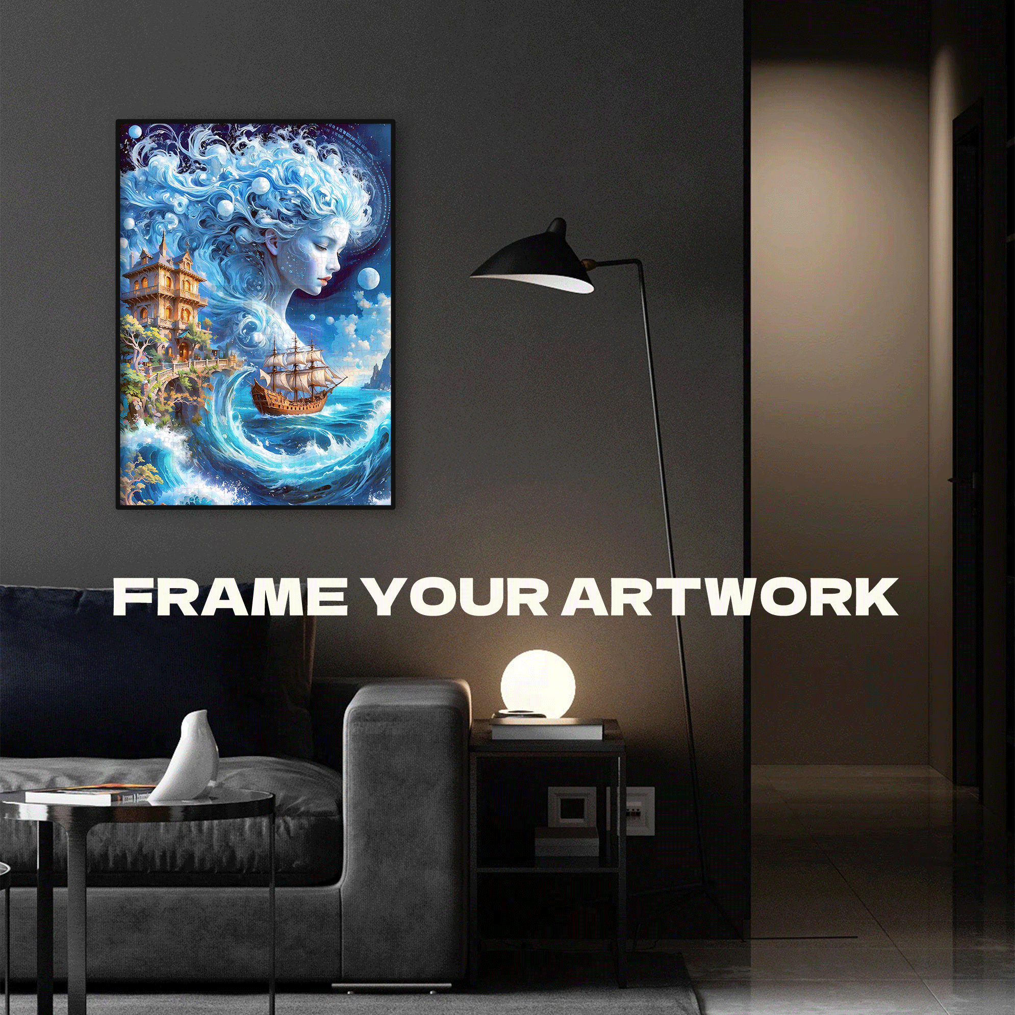 Dream of the Sea God 500pcs/1000pcs Jigsaw Puzzle, Scratch-Resistant, Interactive Family Game & Brain-Boosting DIY Decor, Perfect for Halloween, Christmas & New Year Gifts, Family Puzzle Game