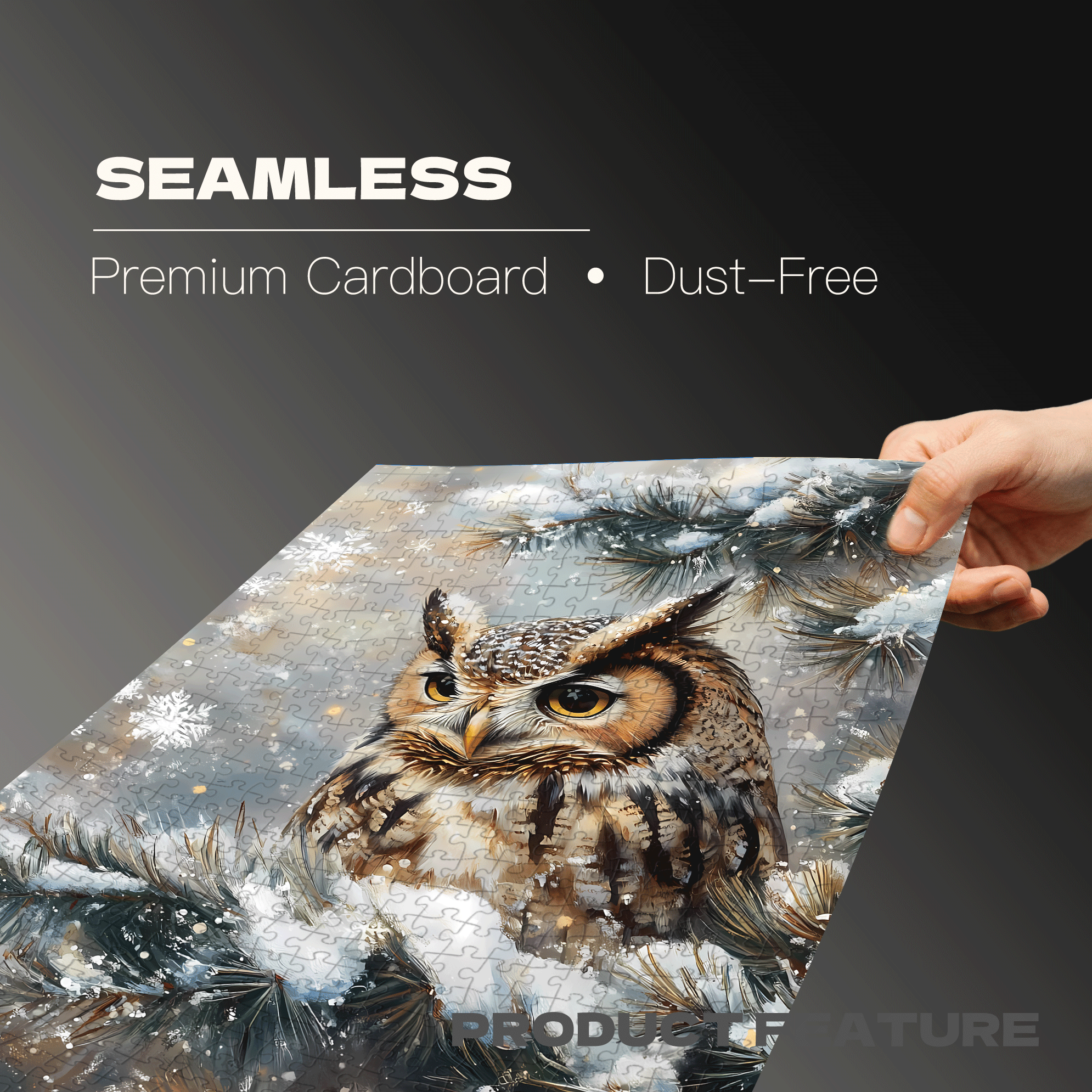 Winter Animal Owl 500pcs/1000pcs Jigsaw Puzzle, Scratch-Resistant, Interactive Family Game & Brain-Boosting DIY Decor, Perfect for Halloween, Christmas & New Year Gifts, Family Puzzle Game