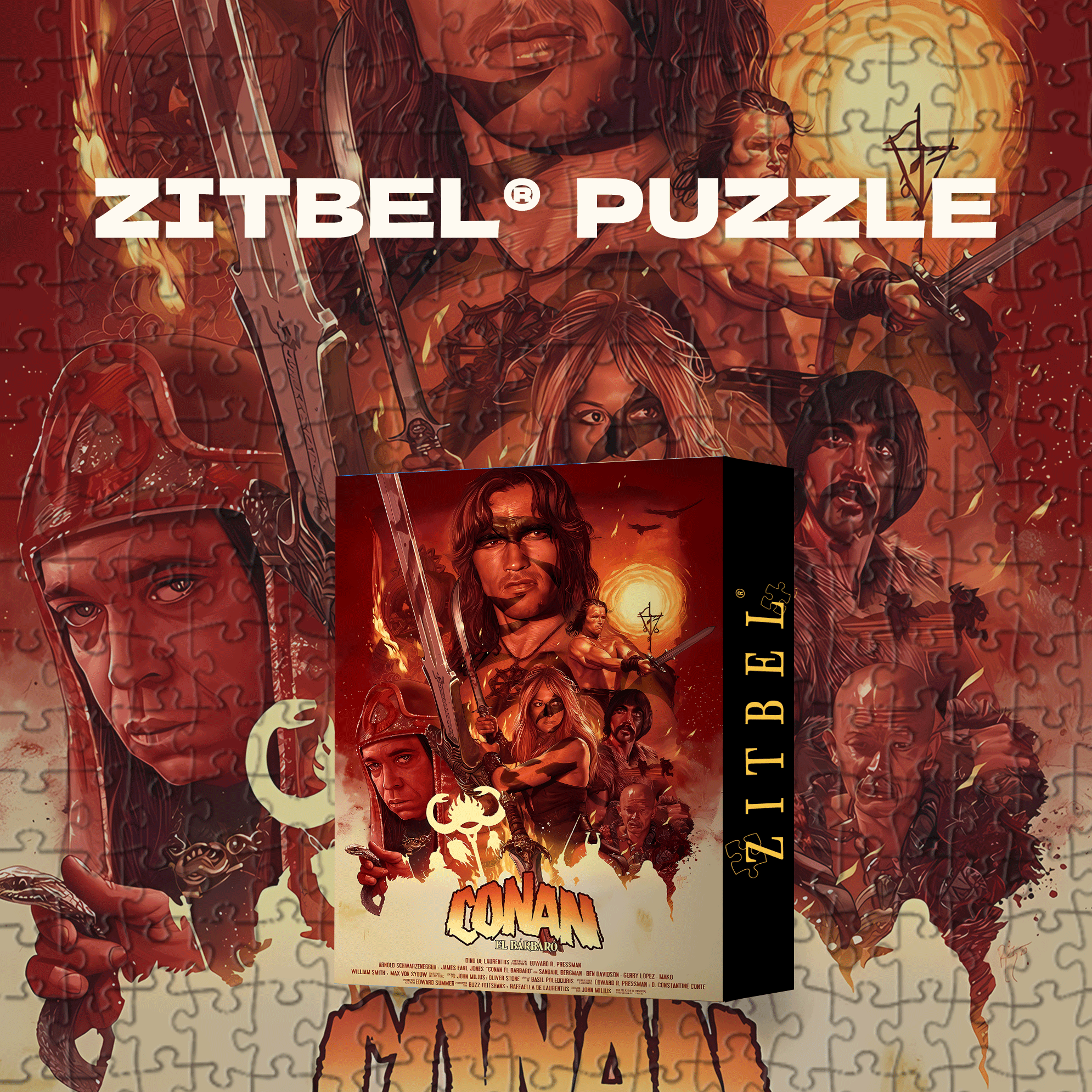 Conan the Barbarian 500pcs/1000pcs Jigsaw Puzzle, Scratch-Resistant, Interactive Family Game & Brain-Boosting DIY Decor, Perfect for Halloween, Christmas & New Year Gifts, Family Puzzle Game