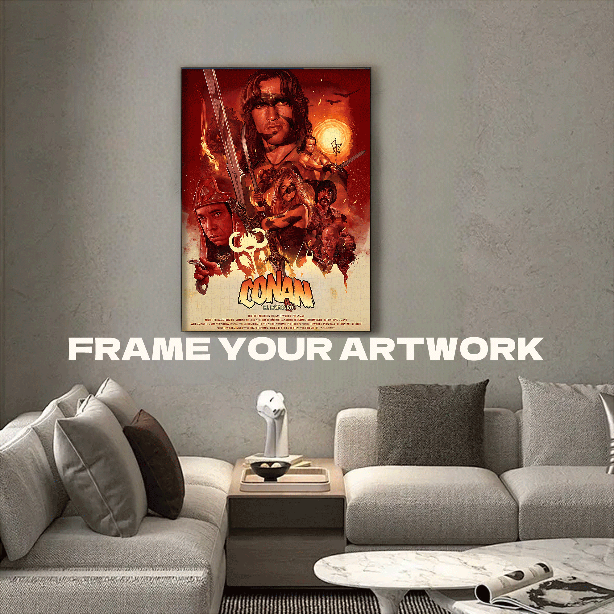 Conan the Barbarian 500pcs/1000pcs Jigsaw Puzzle, Scratch-Resistant, Interactive Family Game & Brain-Boosting DIY Decor, Perfect for Halloween, Christmas & New Year Gifts, Family Puzzle Game