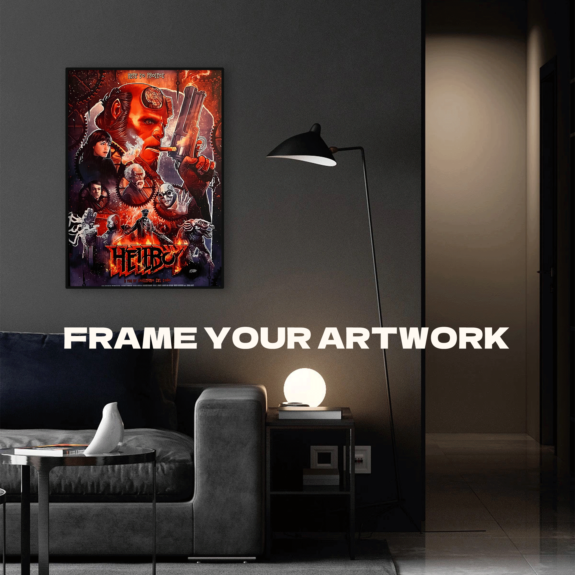 HellBoy 500pcs/1000pcs Jigsaw Puzzle, Scratch-Resistant, Interactive Family Game & Brain-Boosting DIY Decor, Perfect for Halloween, Christmas & New Year Gifts, Family Puzzle Game