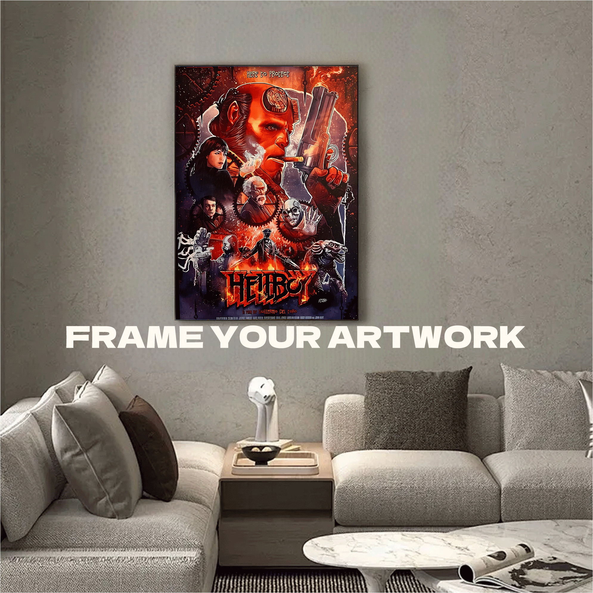 HellBoy 500pcs/1000pcs Jigsaw Puzzle, Scratch-Resistant, Interactive Family Game & Brain-Boosting DIY Decor, Perfect for Halloween, Christmas & New Year Gifts, Family Puzzle Game