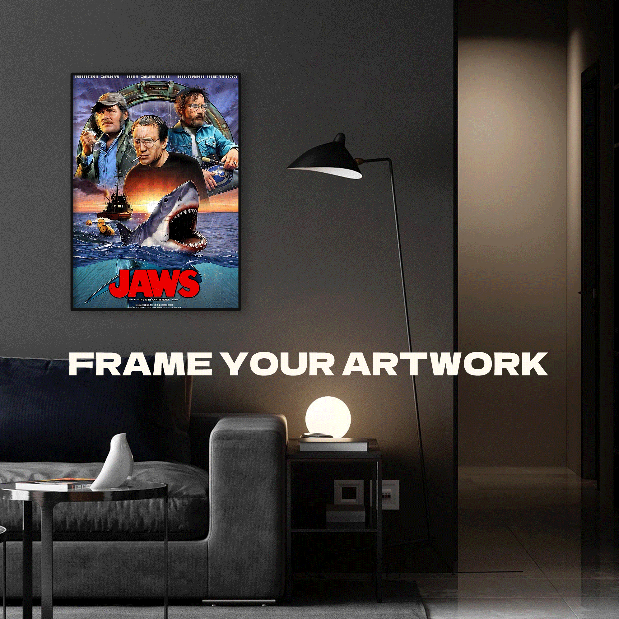 Jaws 500pcs/1000pcs Jigsaw Puzzle, Scratch-Resistant, Interactive Family Game & Brain-Boosting DIY Decor, Perfect for Halloween, Christmas & New Year Gifts, Family Puzzle Game