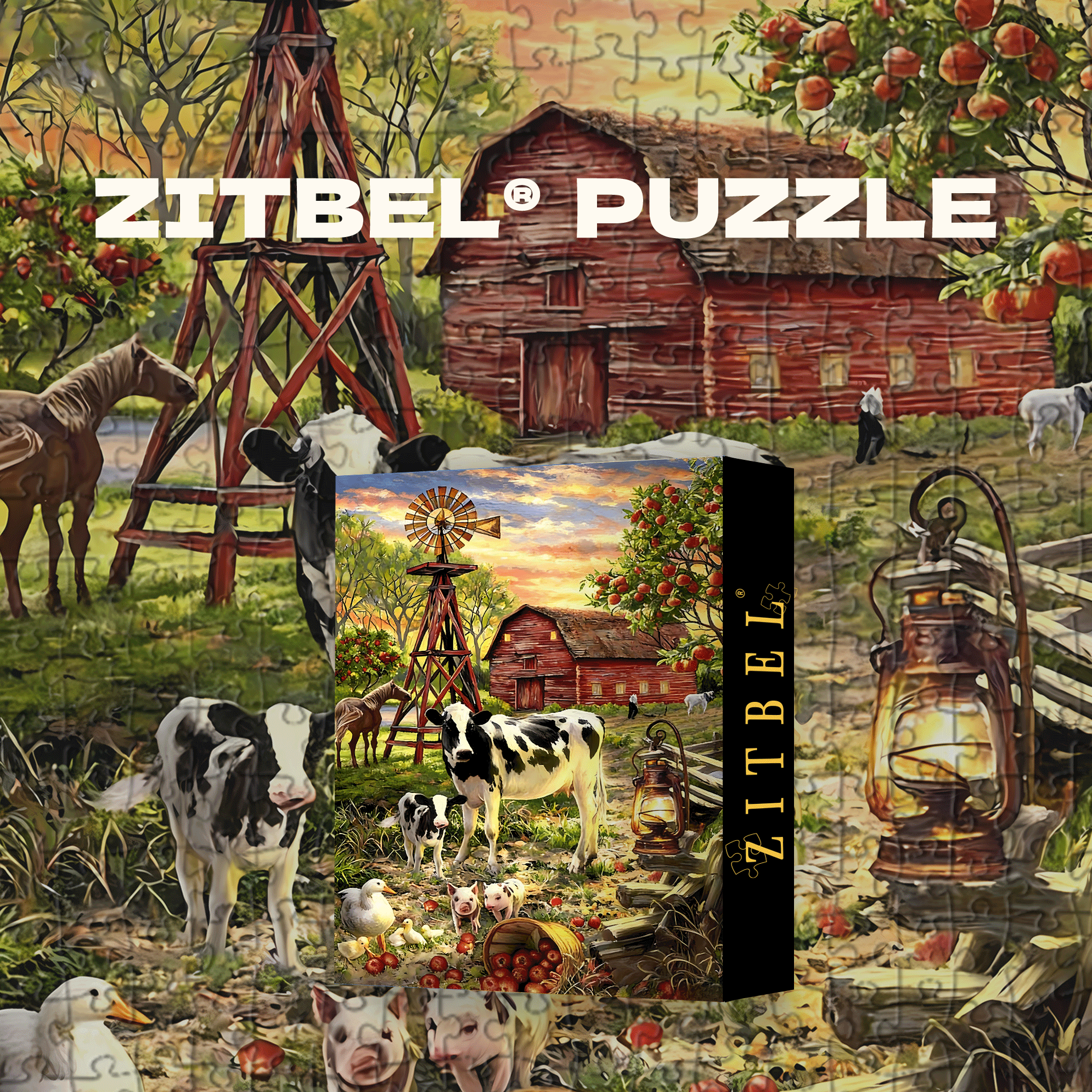 Old Country Farm 500pcs/1000pcs Jigsaw Puzzle, Scratch-Resistant, Interactive Family Game & Brain-Boosting DIY Decor, Perfect for Halloween, Christmas & New Year Gifts, Family Puzzle Game