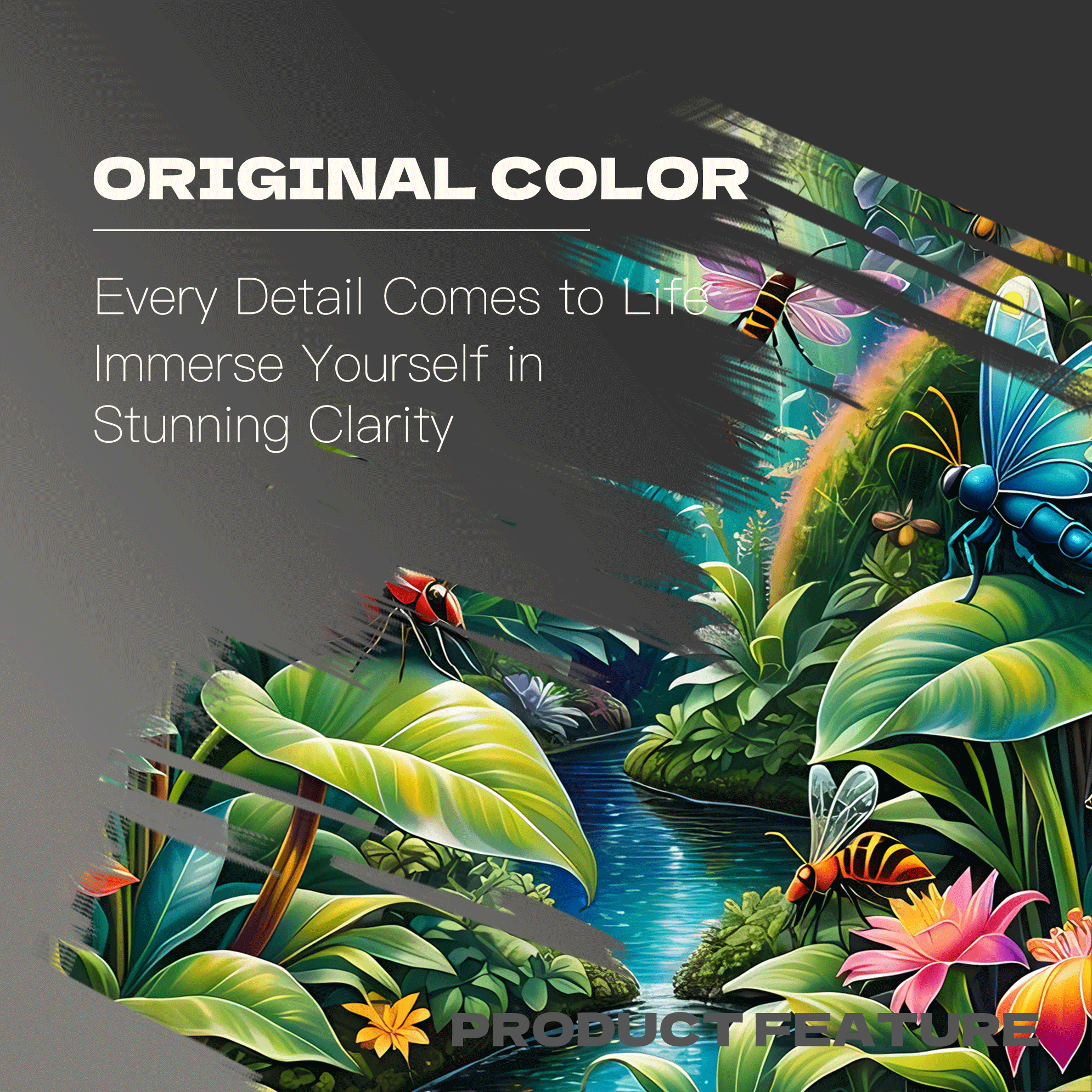 Rainforest Colorfulness 500pcs/1000pcs Jigsaw Puzzle, Scratch-Resistant, Interactive Family Game & Brain-Boosting DIY Decor, Perfect for Halloween, Christmas & New Year Gifts, Family Puzzle Game