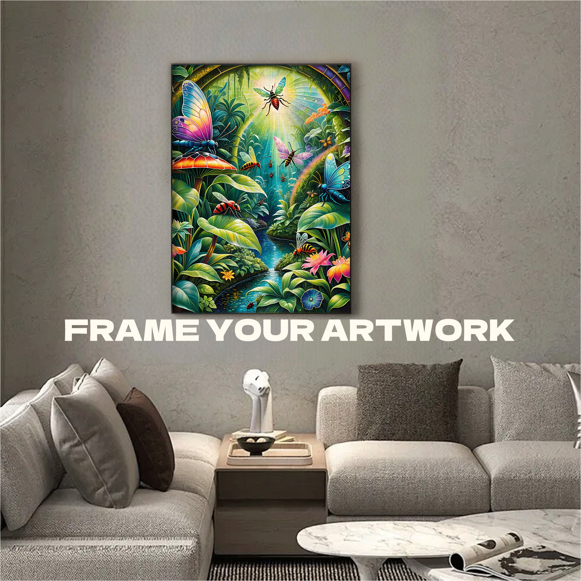 Rainforest Colorfulness 500pcs/1000pcs Jigsaw Puzzle, Scratch-Resistant, Interactive Family Game & Brain-Boosting DIY Decor, Perfect for Halloween, Christmas & New Year Gifts, Family Puzzle Game