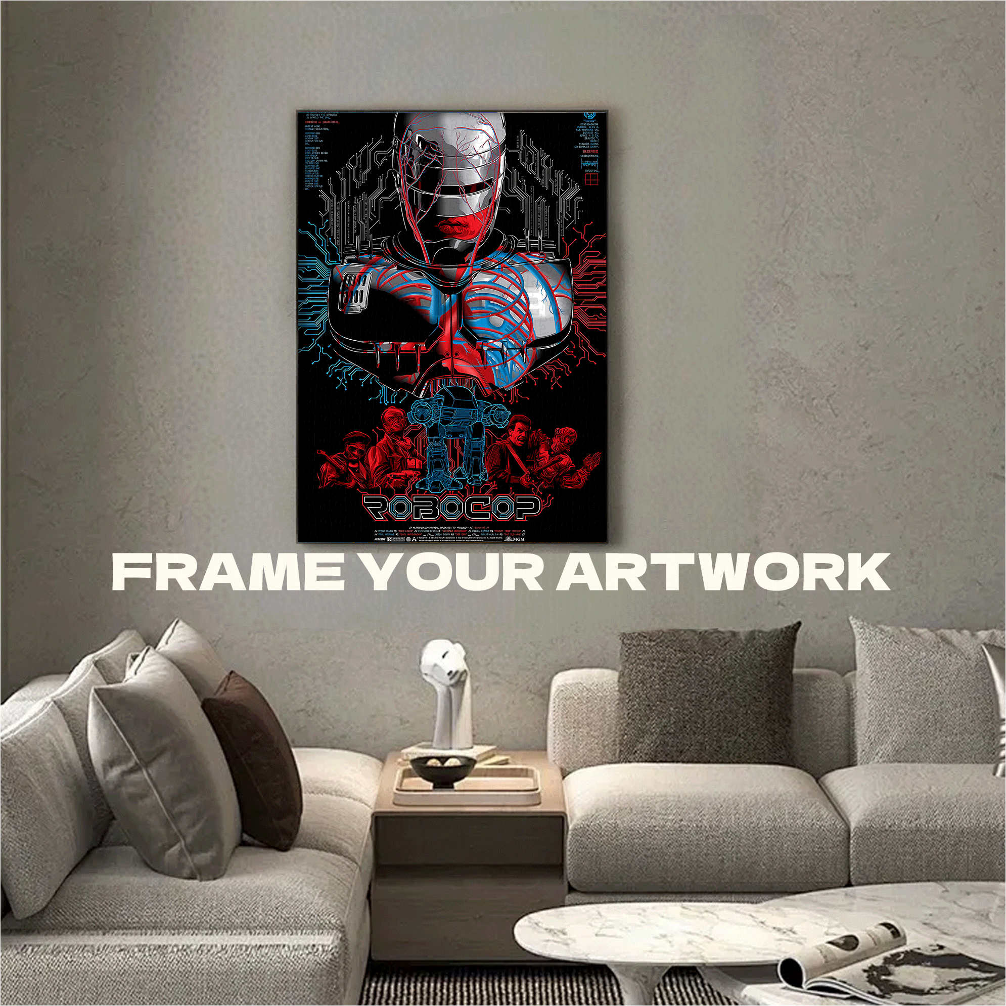 RoboCop (1987) 500pcs/1000pcs Jigsaw Puzzle, Scratch-Resistant, Interactive Family Game & Brain-Boosting DIY Decor, Perfect for Halloween, Christmas & New Year Gifts, Family Puzzle Game