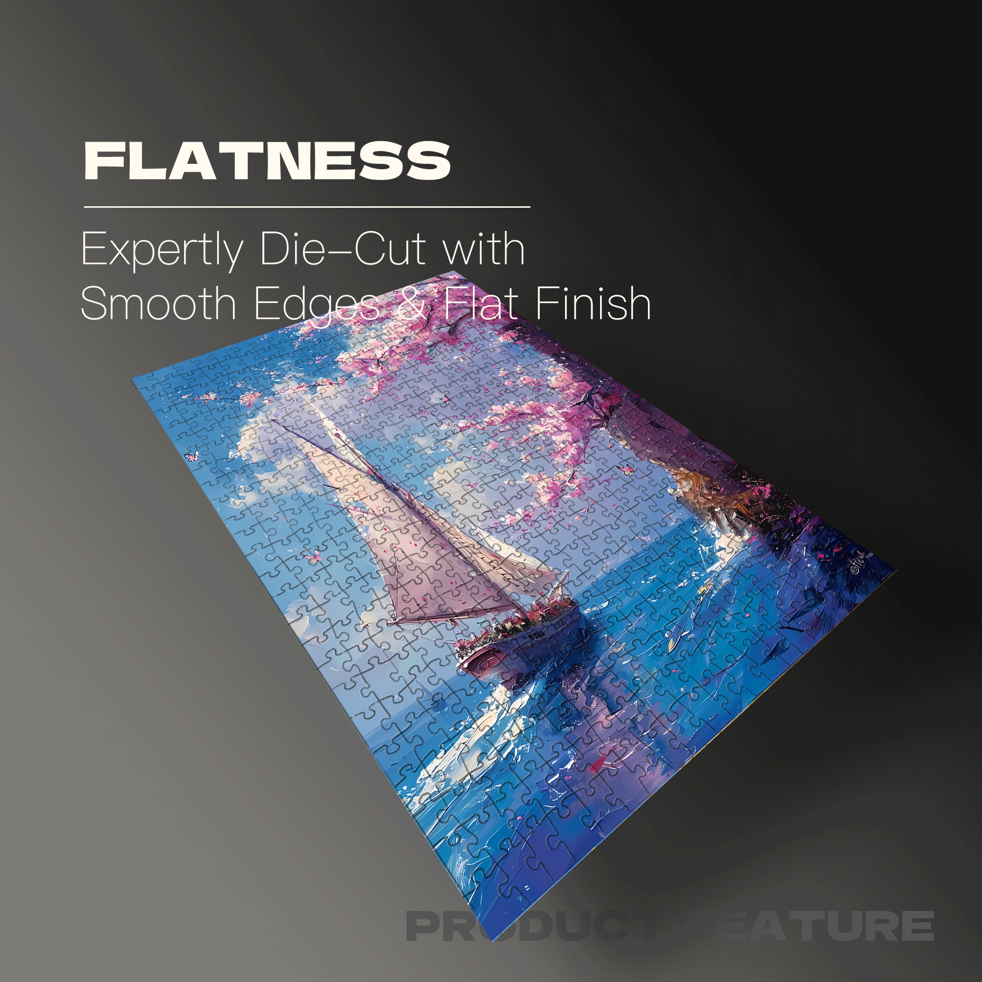 Sakura Waves With The Wind 500pcs/1000pcs Jigsaw Puzzle, Scratch-Resistant, Interactive Family Game & Brain-Boosting DIY Decor, Perfect for Halloween, Christmas & New Year Gifts, Family Puzzle Game