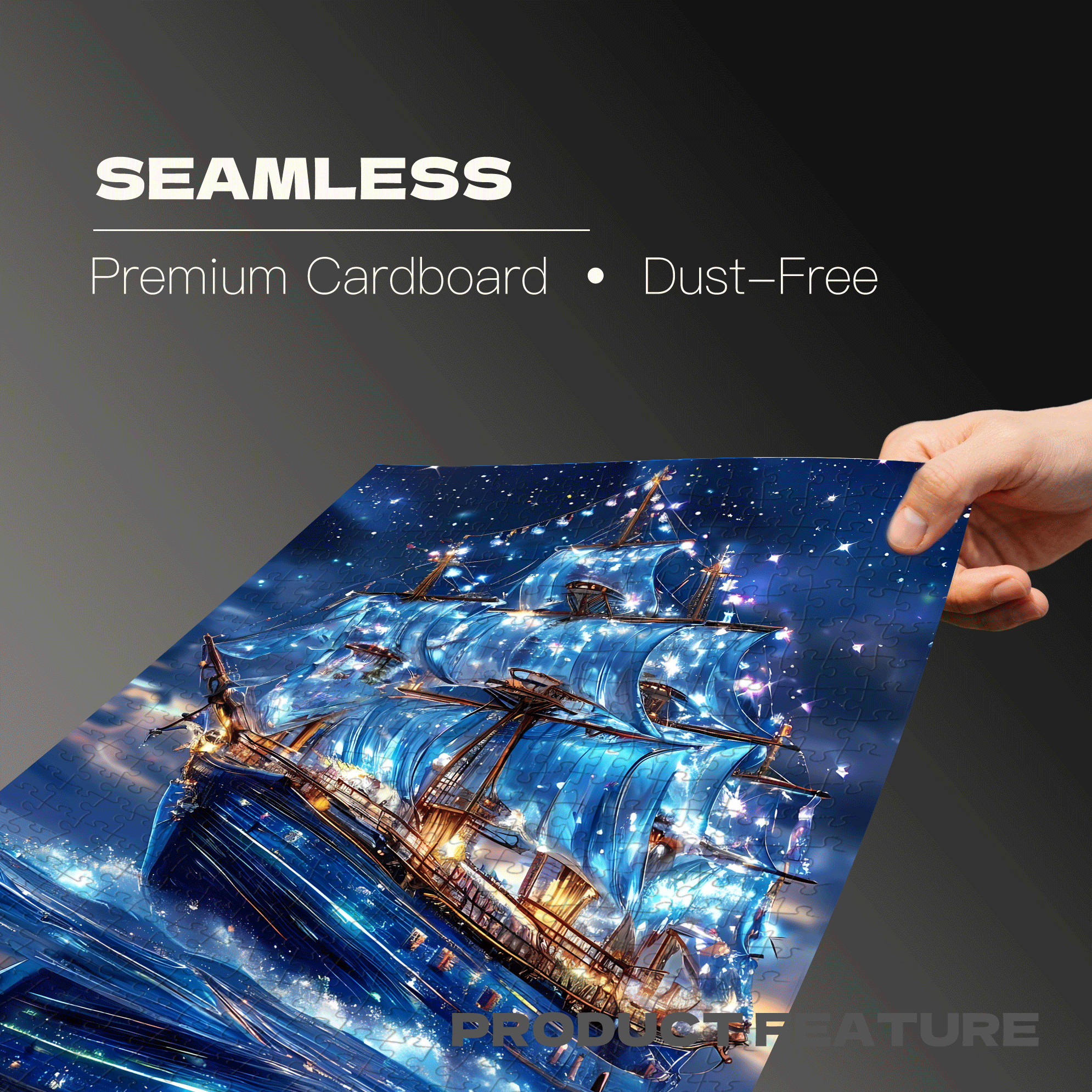 Ship of Stardust 500pcs/1000pcs Jigsaw Puzzle, Scratch-Resistant, Interactive Family Game & Brain-Boosting DIY Decor, Perfect for Halloween, Christmas & New Year Gifts, Family Puzzle Game