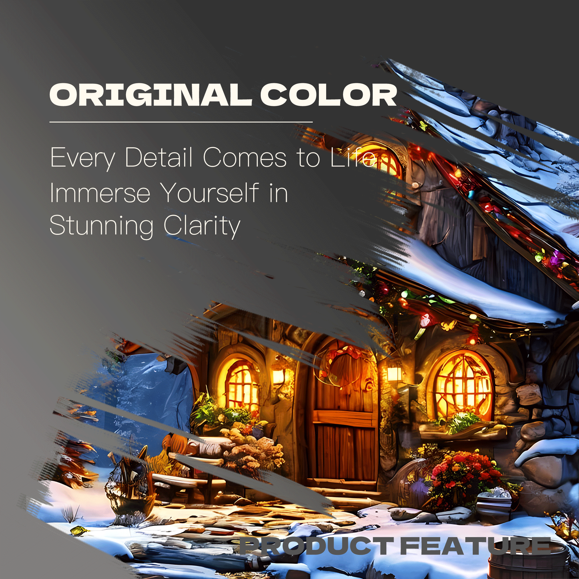 Snowy Night Warm Shelter 500pcs/1000pcs Jigsaw Puzzle, Scratch-Resistant, Interactive Family Game & Brain-Boosting DIY Decor, Perfect for Halloween, Christmas & New Year Gifts, Family Puzzle Game