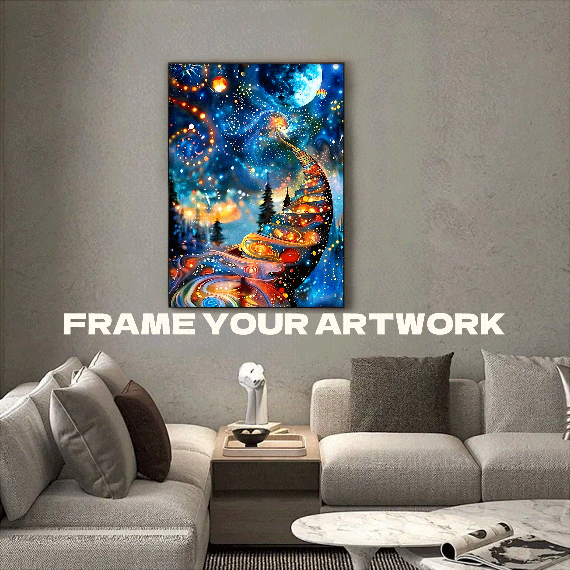 Star Path Ladder 500pcs/1000pcs Jigsaw Puzzle, Scratch-Resistant, Interactive Family Game & Brain-Boosting DIY Decor, Perfect for Halloween, Christmas & New Year Gifts, Family Puzzle Game