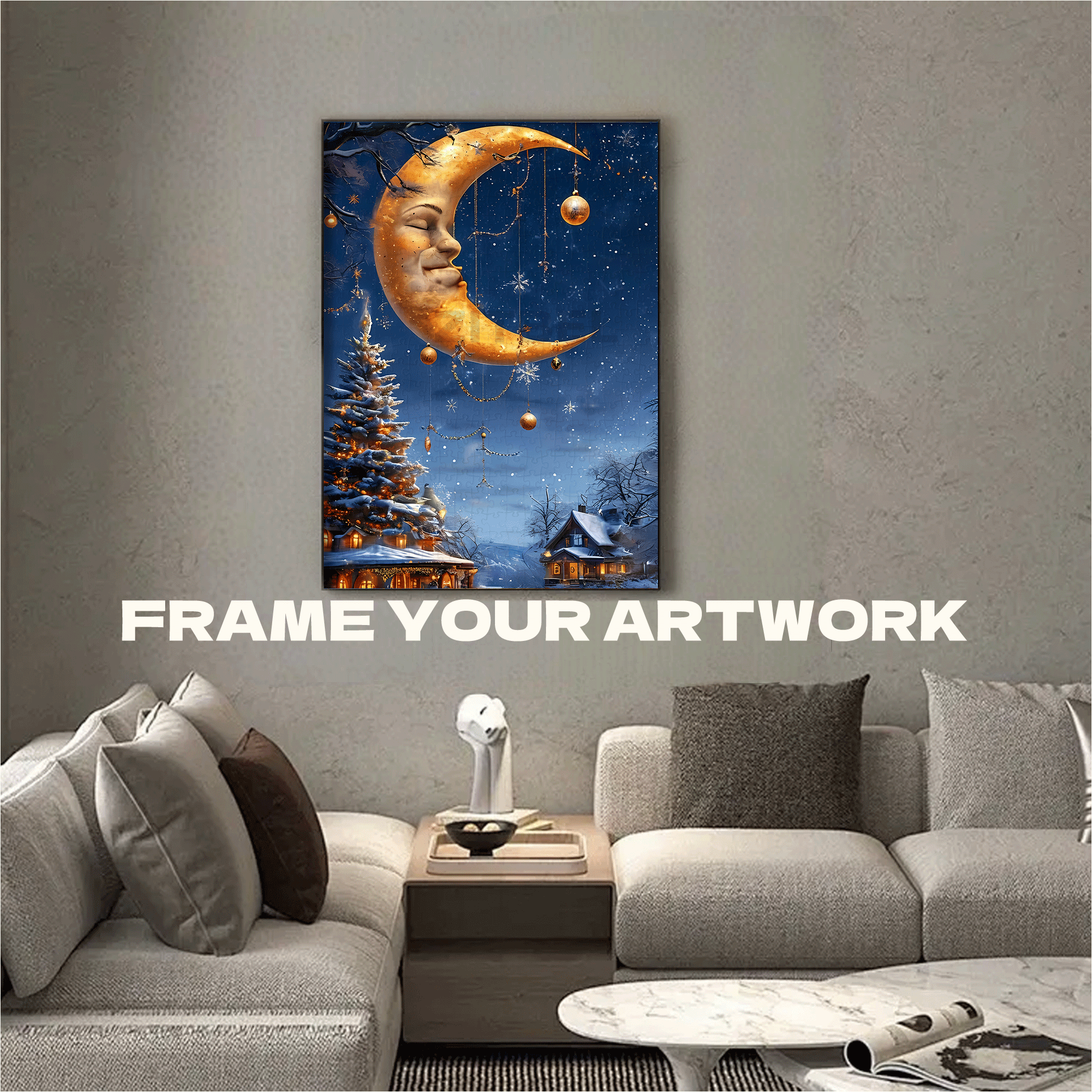 The Dream of Christmas Month 500pcs/1000pcs Jigsaw Puzzle, Scratch-Resistant, Interactive Family Game & Brain-Boosting DIY Decor, Perfect for Halloween, Christmas & New Year Gifts, Family Puzzle Game
