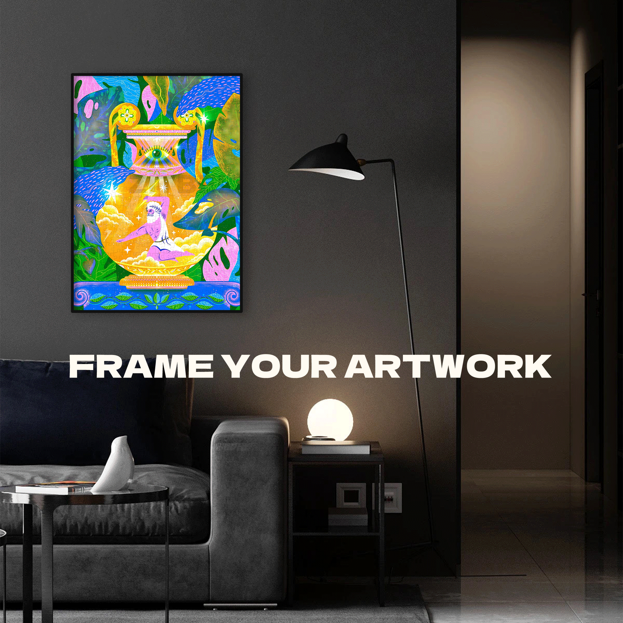 The Eye of the Gods 500pcs/1000pcs Jigsaw Puzzle, Scratch-Resistant, Interactive Family Game & Brain-Boosting DIY Decor, Perfect for Halloween, Christmas & New Year Gifts, Family Puzzle Game