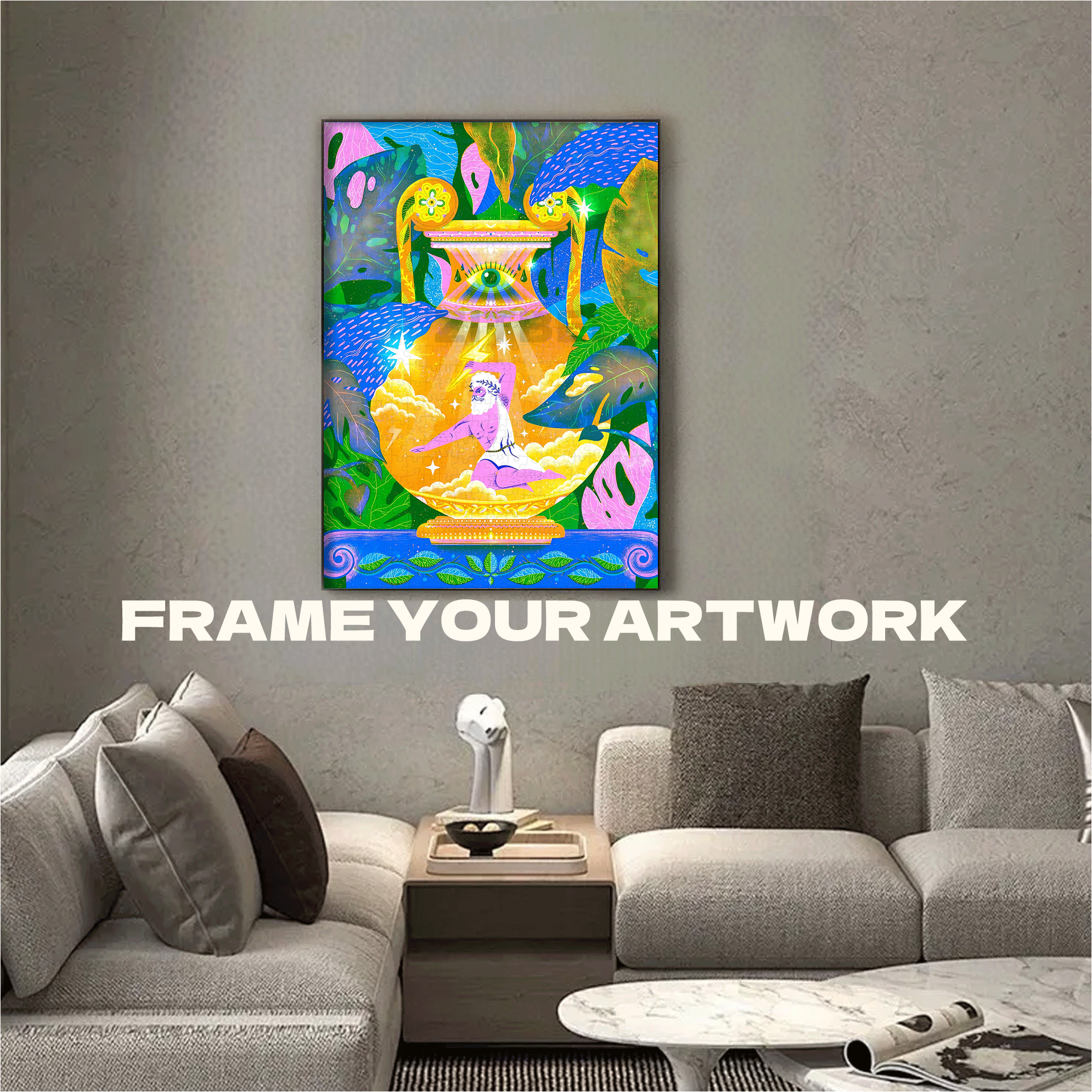 The Eye of the Gods 500pcs/1000pcs Jigsaw Puzzle, Scratch-Resistant, Interactive Family Game & Brain-Boosting DIY Decor, Perfect for Halloween, Christmas & New Year Gifts, Family Puzzle Game