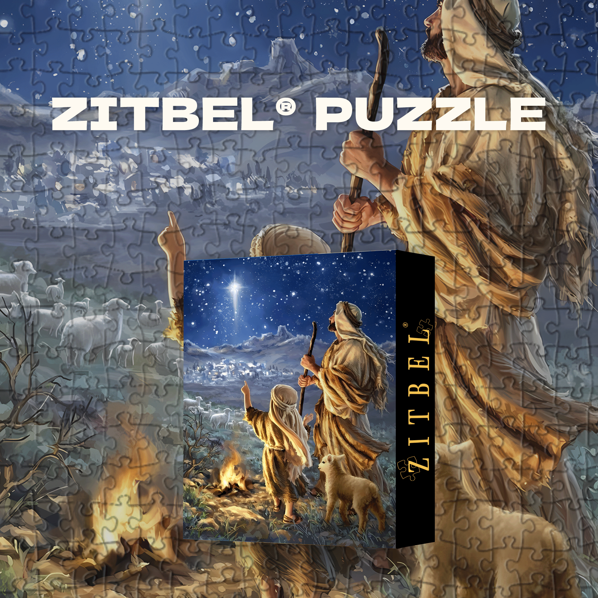The Starlight of Bethlehem 500pcs/1000pcs Jigsaw Puzzle, Scratch-Resistant, Interactive Family Game & Brain-Boosting DIY Decor, Perfect for Halloween, Christmas & New Year Gifts, Family Puzzle Game