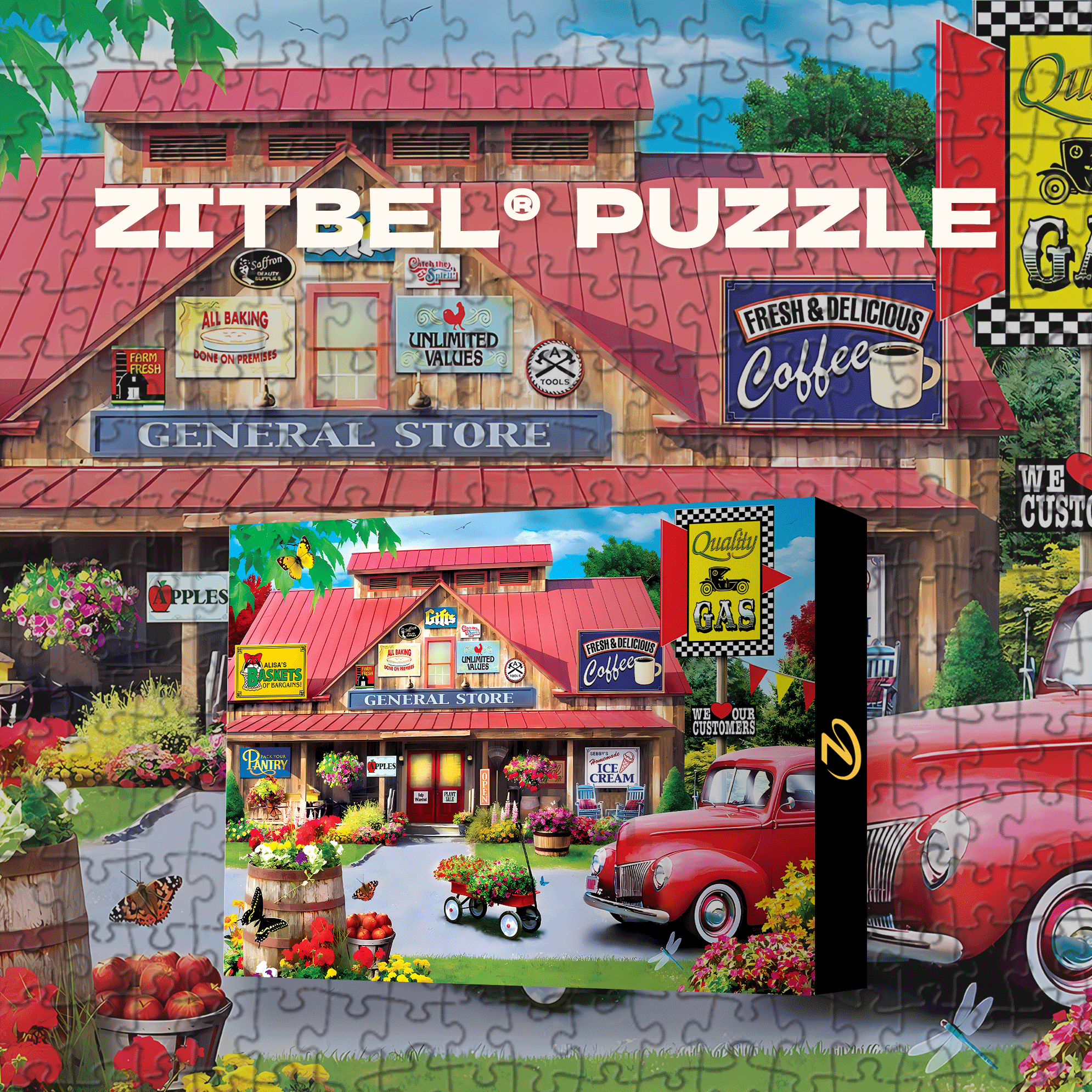 A Touch of Nostalgia 500pcs/1000pcs Jigsaw Puzzle, Scratch-Resistant, Interactive Family Game & Brain-Boosting DIY Decor, Perfect for Halloween, Christmas & New Year Gifts, Family Puzzle Game