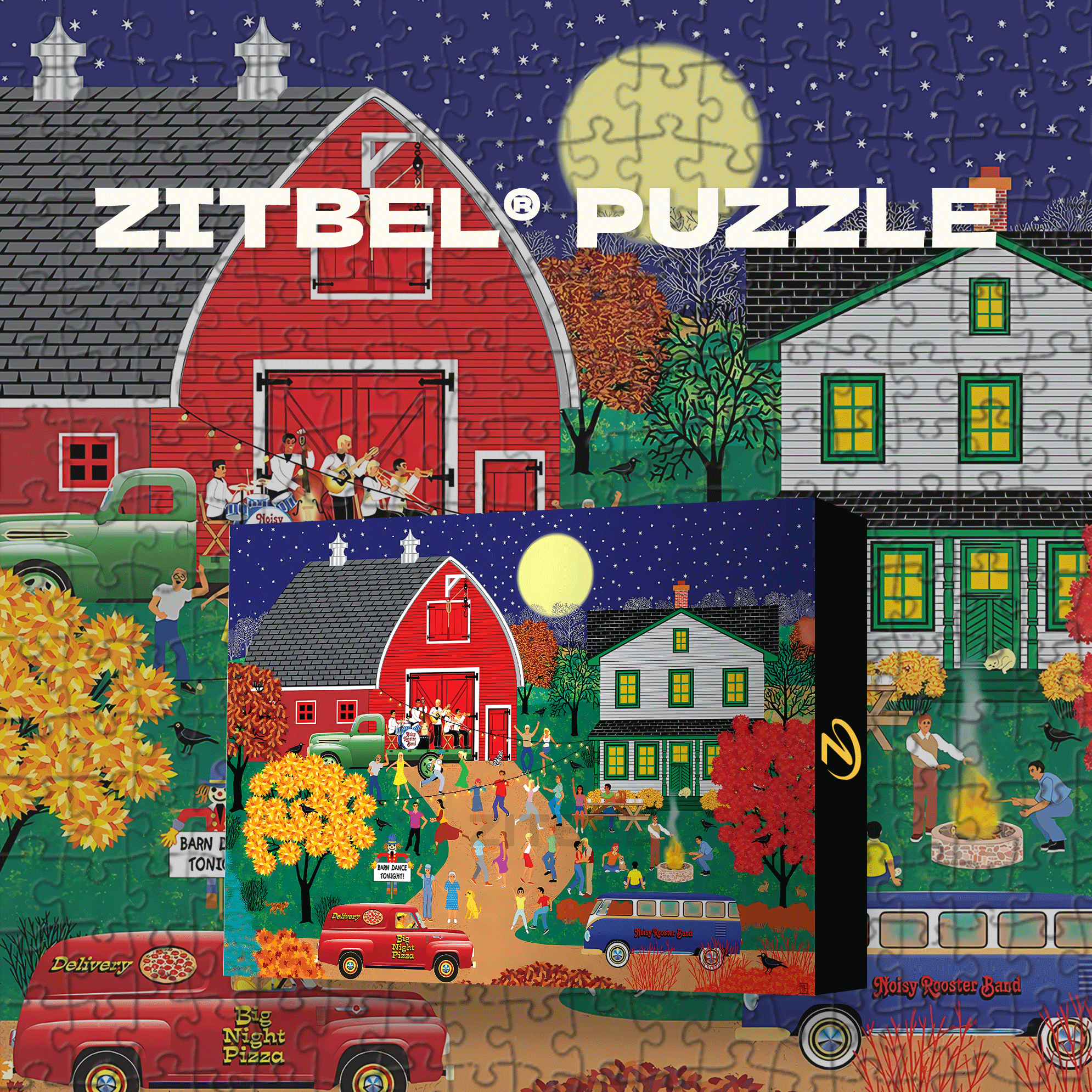 Barn Dance 500pcs/1000pcs Jigsaw Puzzle, Scratch-Resistant, Interactive Family Game & Brain-Boosting DIY Decor, Perfect for Halloween, Christmas & New Year Gifts, Family Puzzle Game