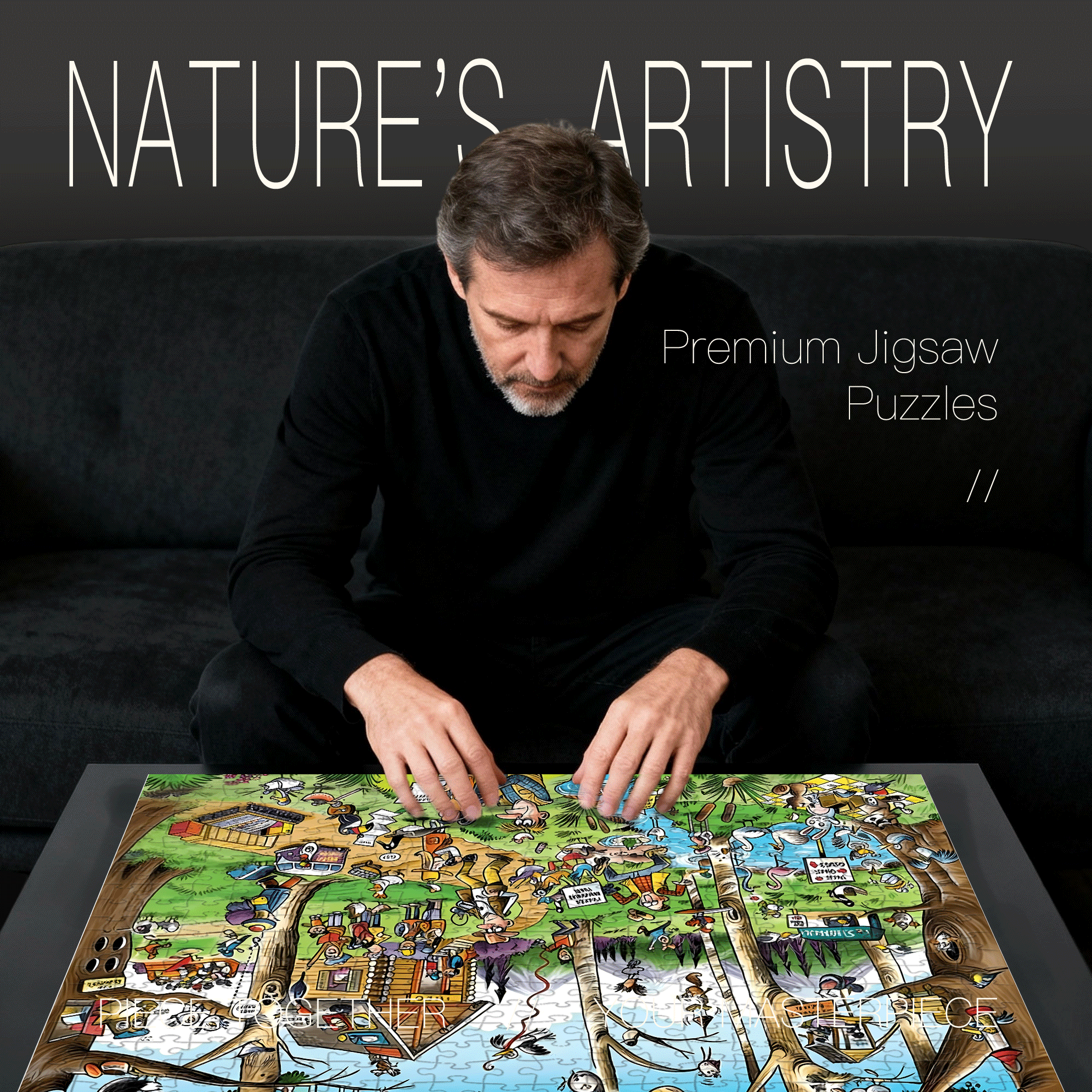 Birdwatcher's Paradise 500pcs/1000pcs Jigsaw Puzzle, Scratch-Resistant, Interactive Family Game & Brain-Boosting DIY Decor, Perfect for Halloween, Christmas & New Year Gifts, Family Puzzle Game