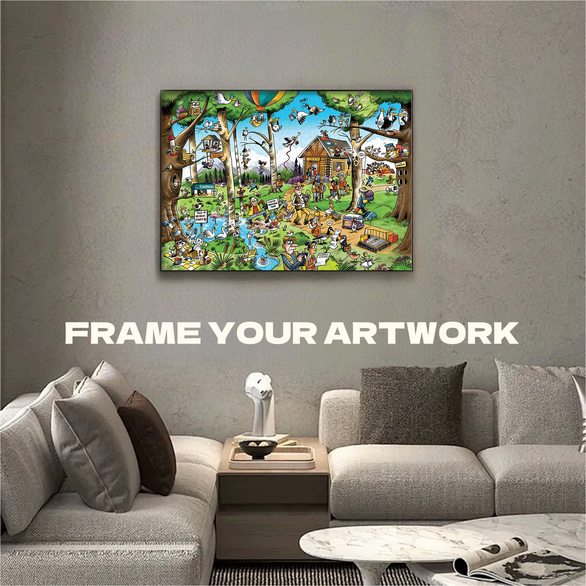 Birdwatcher's Paradise 500pcs/1000pcs Jigsaw Puzzle, Scratch-Resistant, Interactive Family Game & Brain-Boosting DIY Decor, Perfect for Halloween, Christmas & New Year Gifts, Family Puzzle Game