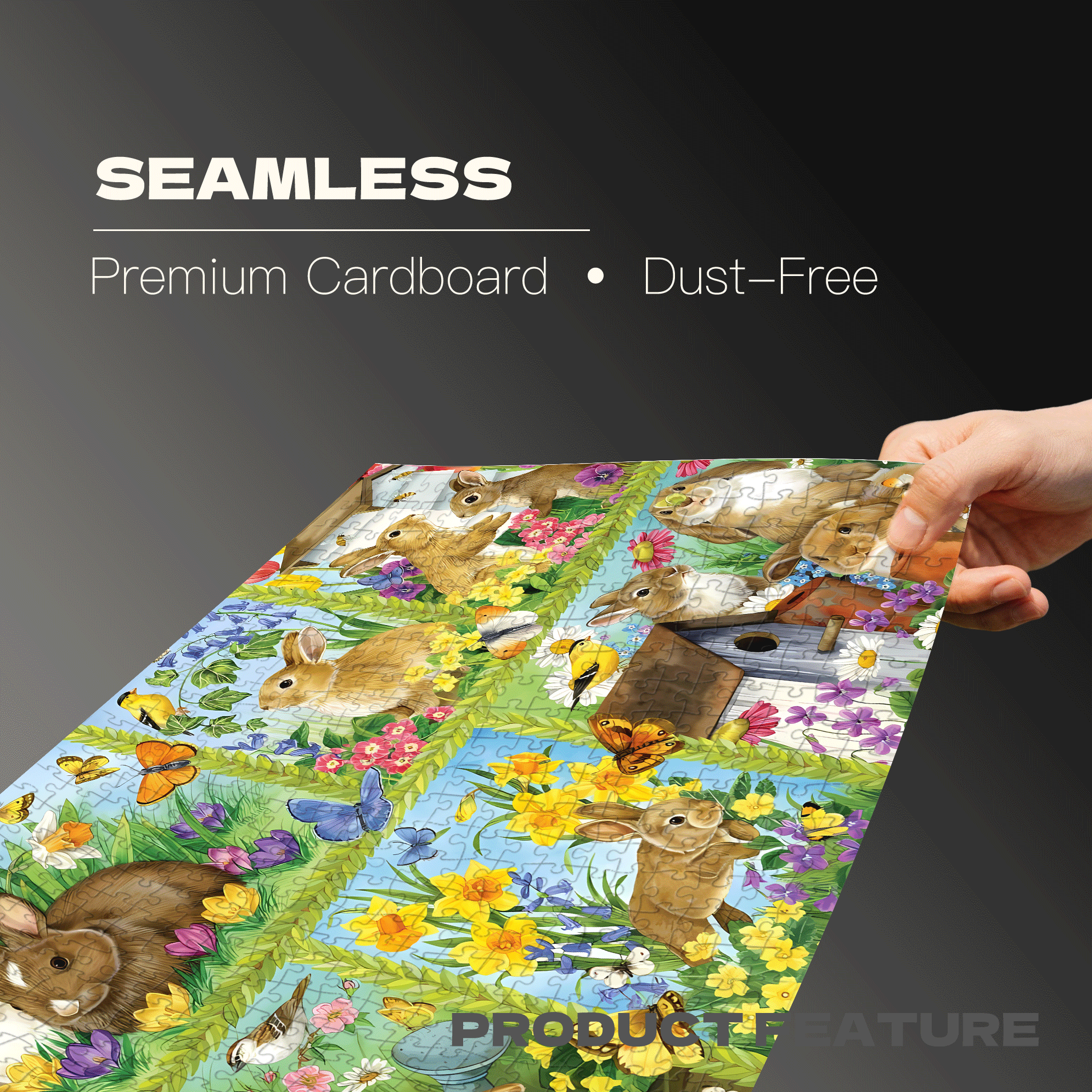 Bunny Collage 500pcs/1000pcs Jigsaw Puzzle, Scratch-Resistant, Interactive Family Game & Brain-Boosting DIY Decor, Perfect for Halloween, Christmas & New Year Gifts, Family Puzzle Game