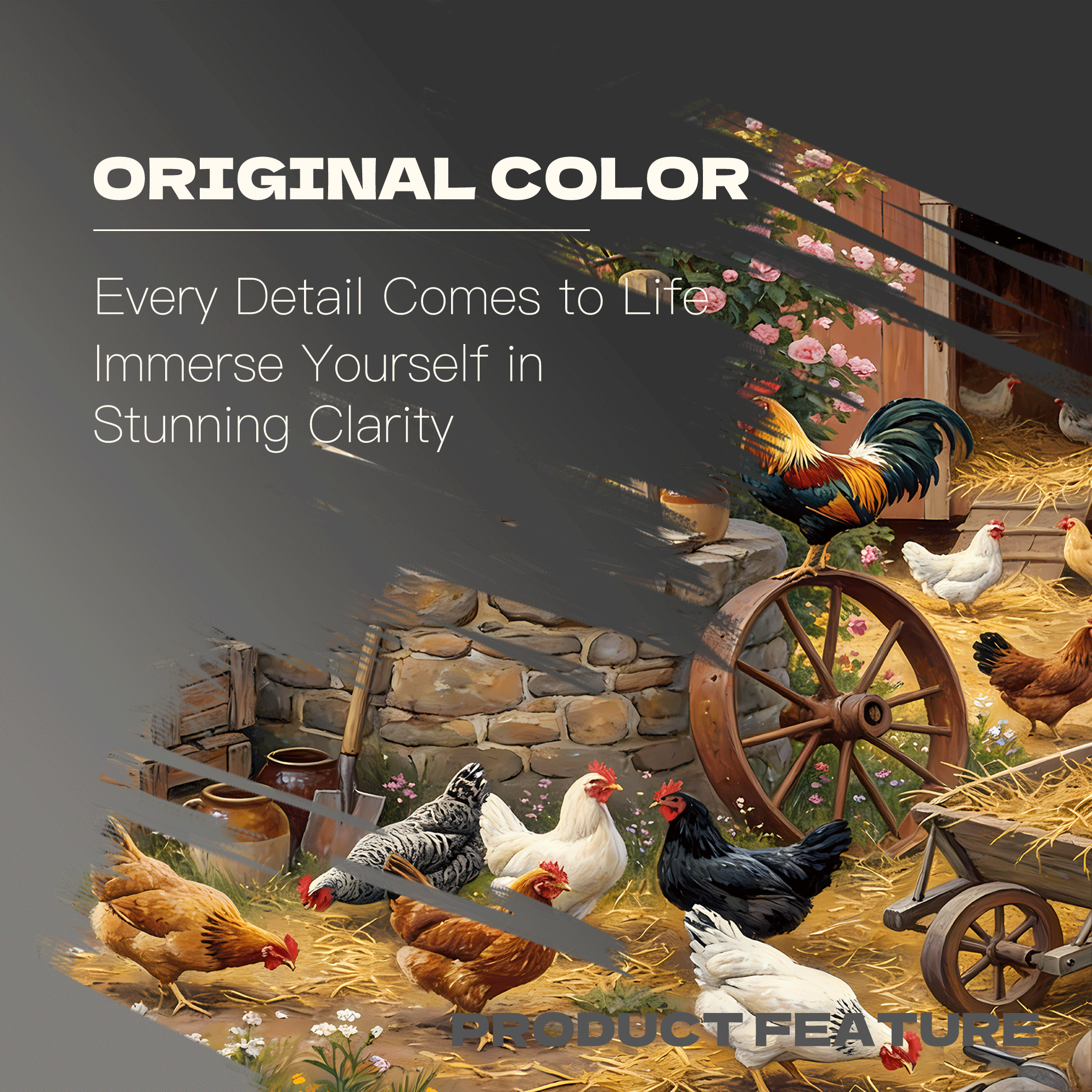 Chickens By The Well 500pcs/1000pcs Jigsaw Puzzle, Scratch-Resistant, Interactive Family Game & Brain-Boosting DIY Decor, Perfect for Halloween, Christmas & New Year Gifts, Family Puzzle Game