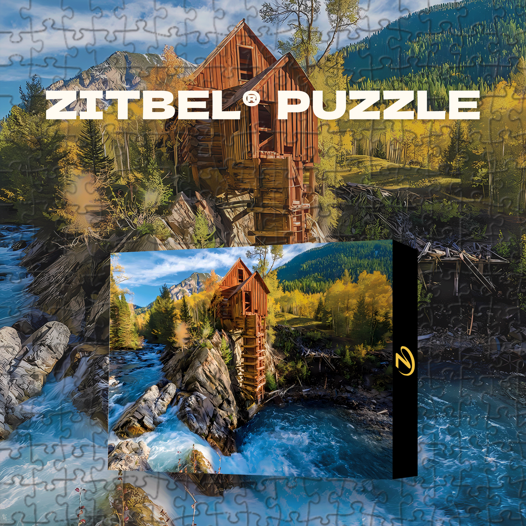 Crystal Mill 500pcs/1000pcs Jigsaw Puzzle, Scratch-Resistant, Interactive Family Game & Brain-Boosting DIY Decor, Perfect for Halloween, Christmas & New Year Gifts, Family Puzzle Game