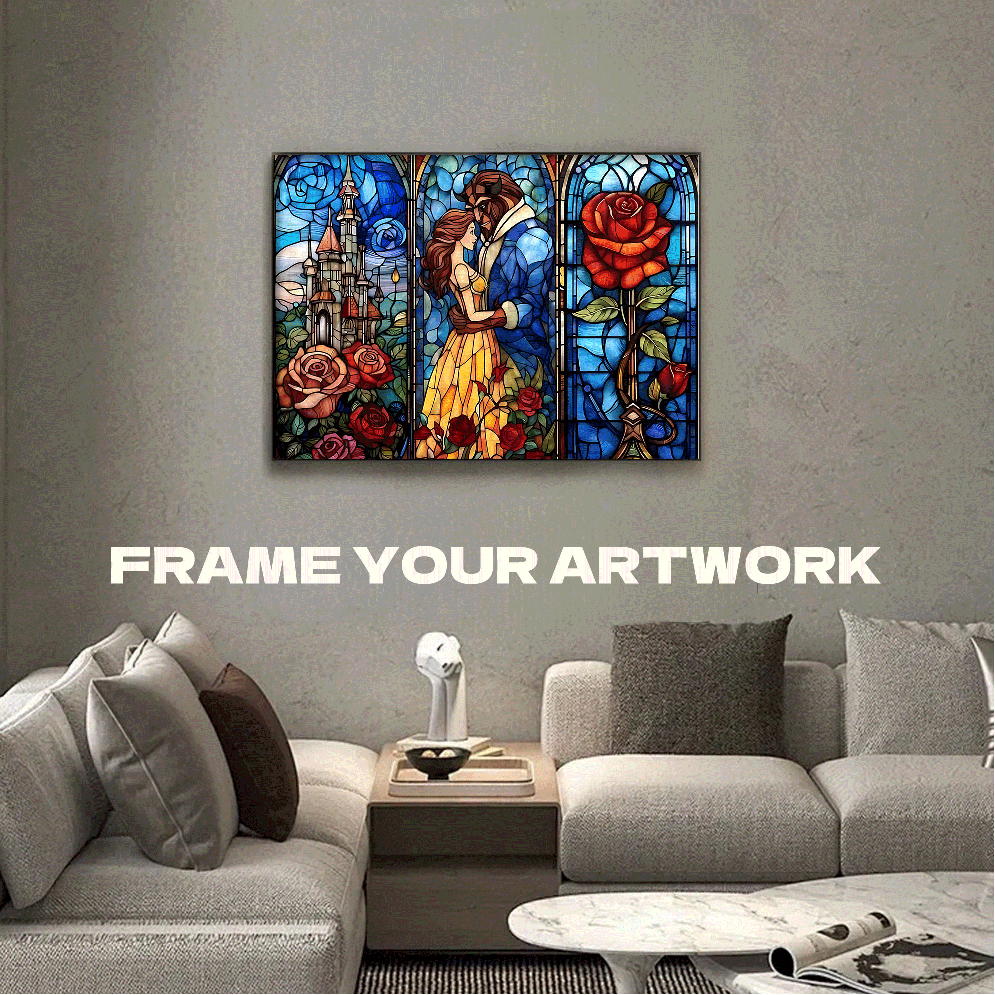 Fairy Tales in the Colorful Windows 500pcs/1000pcs Jigsaw Puzzle, Scratch-Resistant, Interactive Family Game & Brain-Boosting DIY Decor, Perfect for Halloween, Christmas & New Year Gifts, Family Puzzle Game