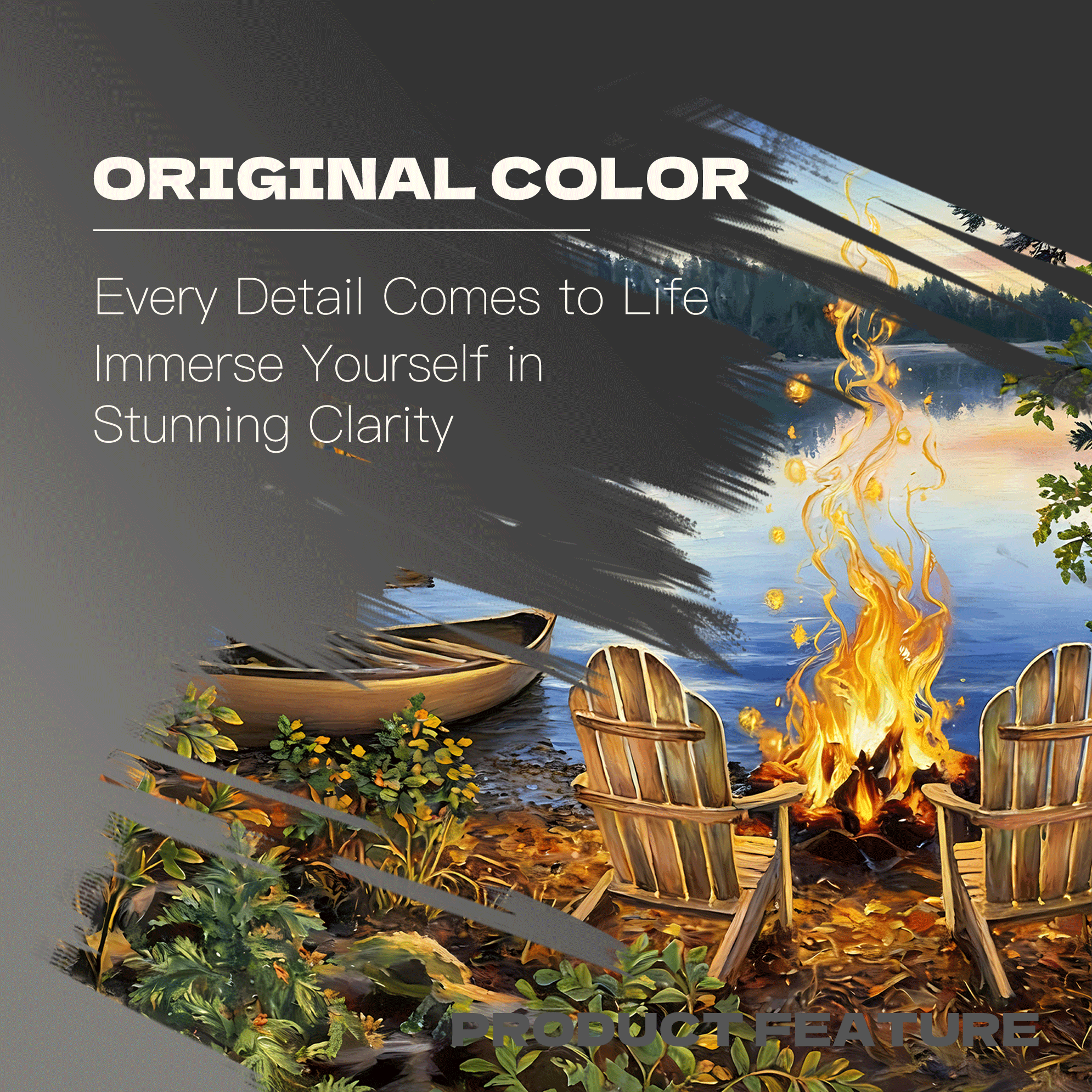 Lakeside Sunset Campfire 500pcs/1000pcs Jigsaw Puzzle, Scratch-Resistant, Interactive Family Game & Brain-Boosting DIY Decor, Perfect for Halloween, Christmas & New Year Gifts, Family Puzzle Game
