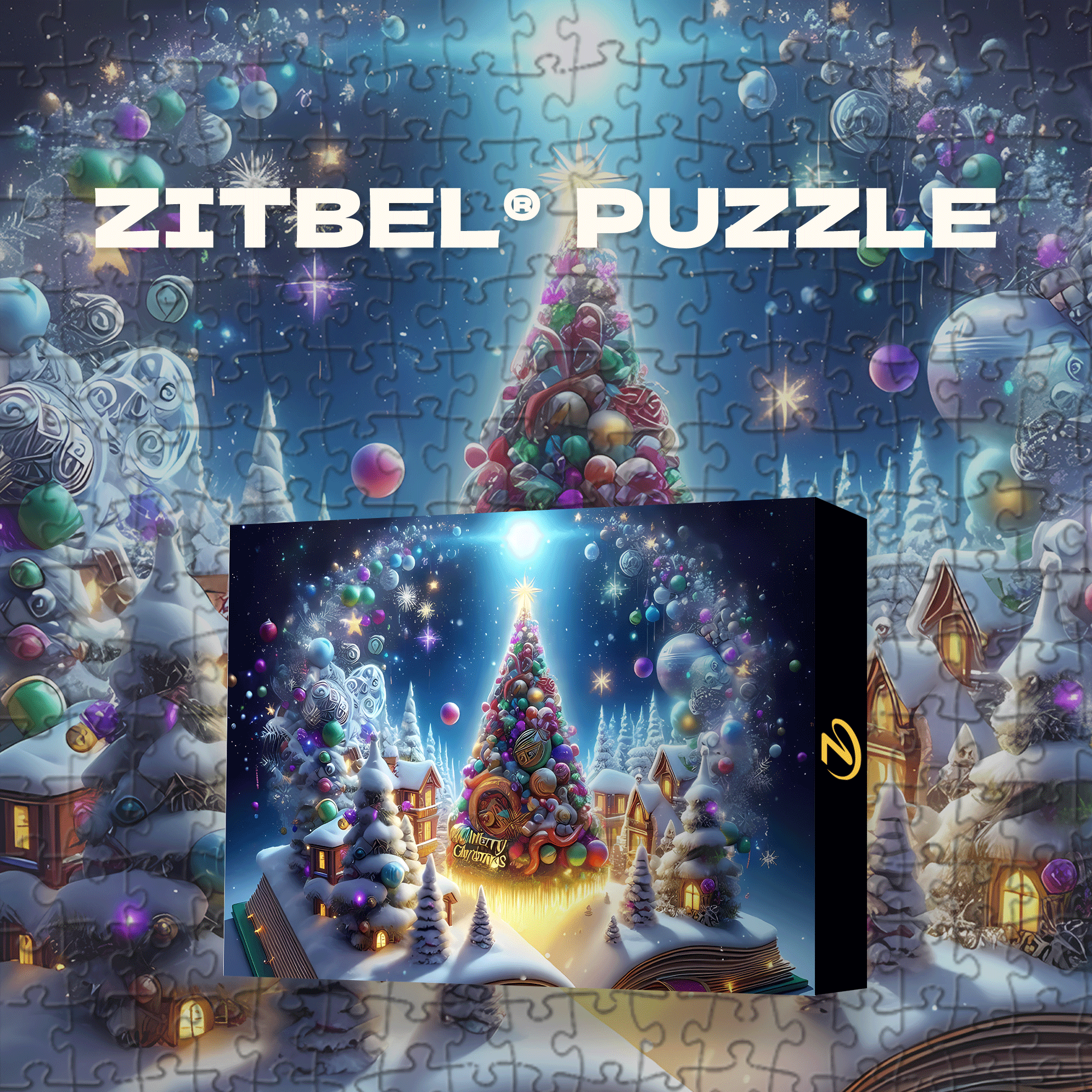 Magic Book Christmas Tree 500pcs/1000pcs Jigsaw Puzzle, Scratch-Resistant, Interactive Family Game & Brain-Boosting DIY Decor, Perfect for Halloween, Christmas & New Year Gifts, Family Puzzle Game