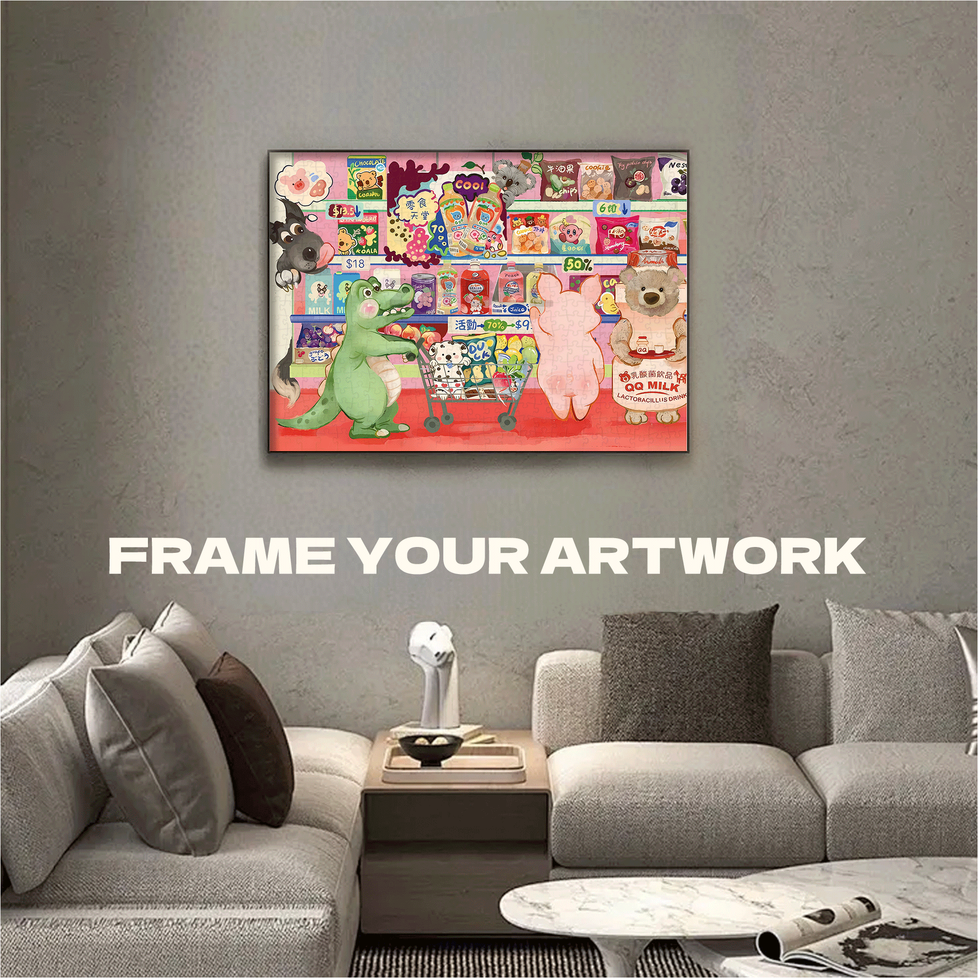 Snack Paradise 500pcs/1000pcs Jigsaw Puzzle, Scratch-Resistant, Interactive Family Game & Brain-Boosting DIY Decor, Perfect for Halloween, Christmas & New Year Gifts, Family Puzzle Game
