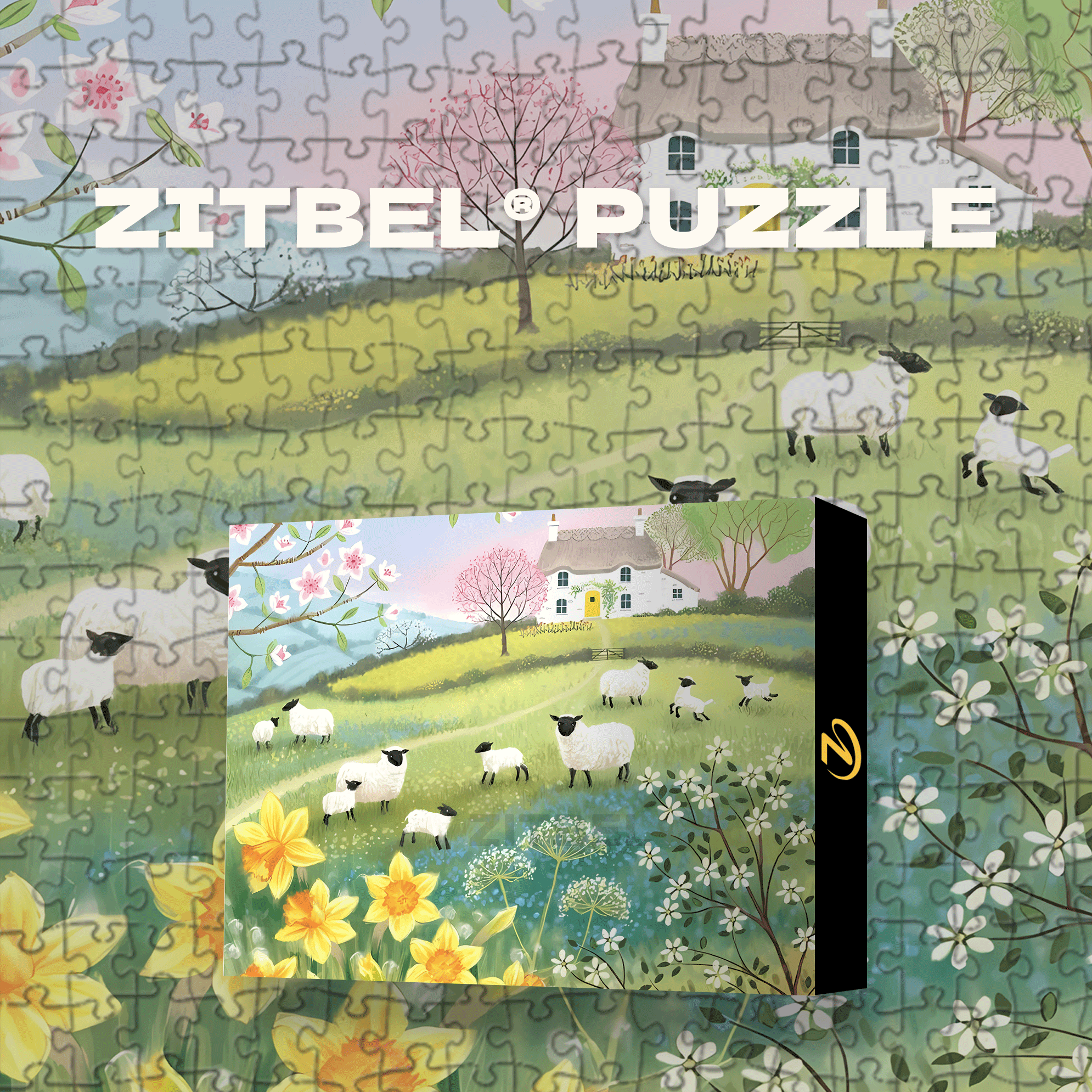 Spring Pastoral Song 500pcs/1000pcs Jigsaw Puzzle, Scratch-Resistant, Interactive Family Game & Brain-Boosting DIY Decor, Perfect for Halloween, Christmas & New Year Gifts, Family Puzzle Game