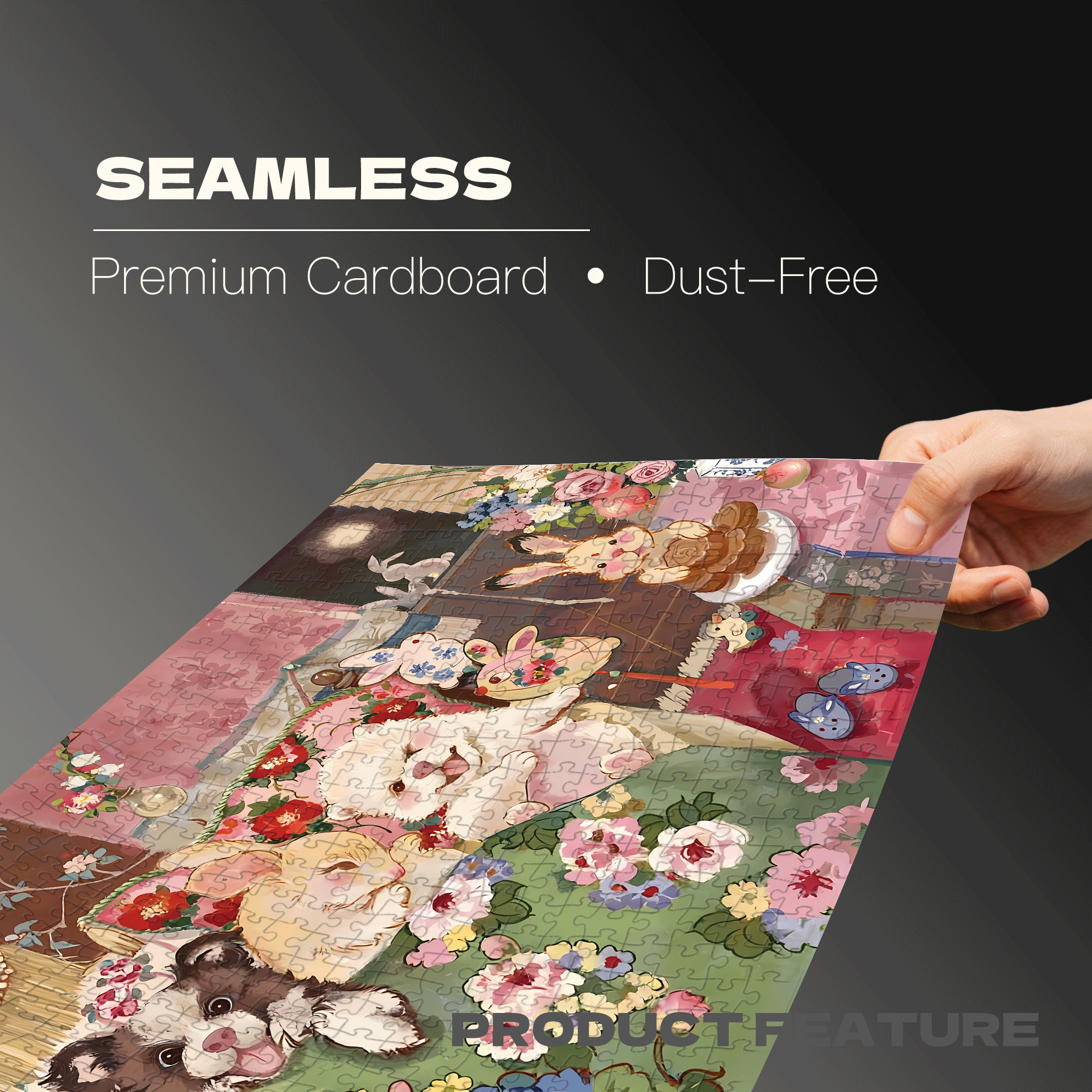 Who Stole The Mooncakes 500pcs/1000pcs Jigsaw Puzzle, Scratch-Resistant, Interactive Family Game & Brain-Boosting DIY Decor, Perfect for Halloween, Christmas & New Year Gifts, Family Puzzle Game