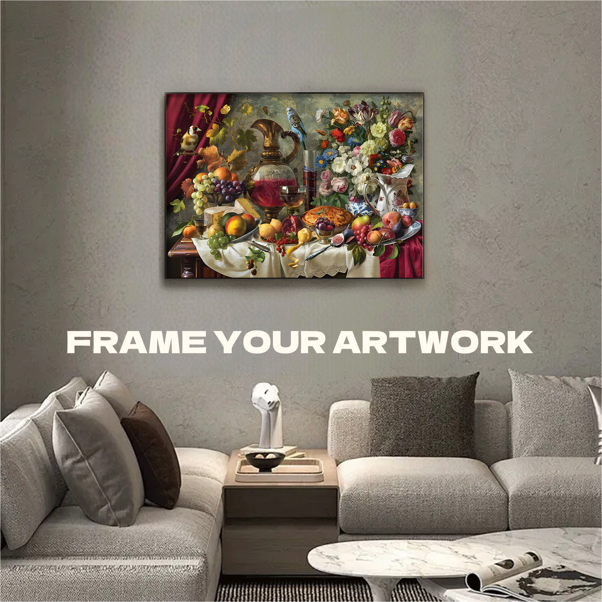 Dutch Still Life 500pcs/1000pcs Jigsaw Puzzle, Scratch-Resistant, Interactive Family Game & Brain-Boosting DIY Decor, Perfect for Halloween, Christmas & New Year Gifts, Family Puzzle Game