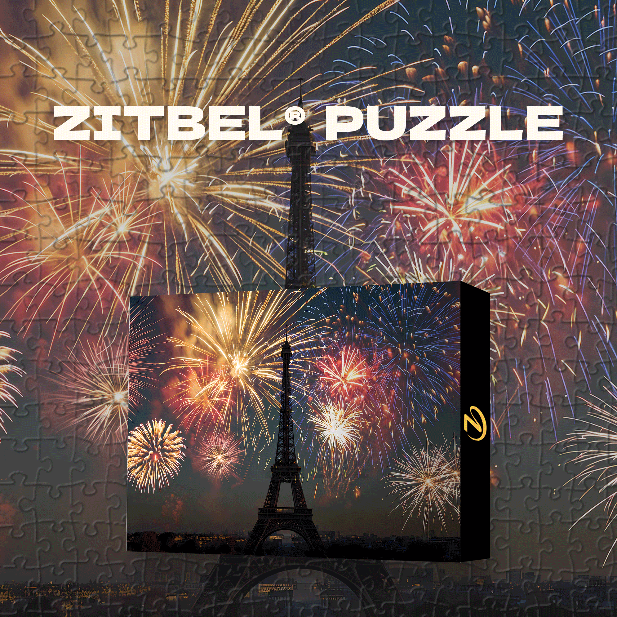 Eiffel Tower Fireworks 500pcs/1000pcs Jigsaw Puzzle, Scratch-Resistant, Interactive Family Game & Brain-Boosting DIY Decor, Perfect for Halloween, Christmas & New Year Gifts, Family Puzzle Game