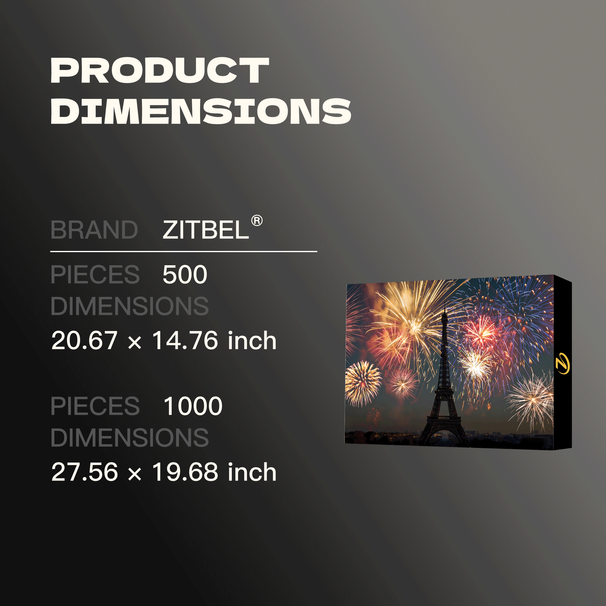 Eiffel Tower Fireworks 500pcs/1000pcs Jigsaw Puzzle, Scratch-Resistant, Interactive Family Game & Brain-Boosting DIY Decor, Perfect for Halloween, Christmas & New Year Gifts, Family Puzzle Game