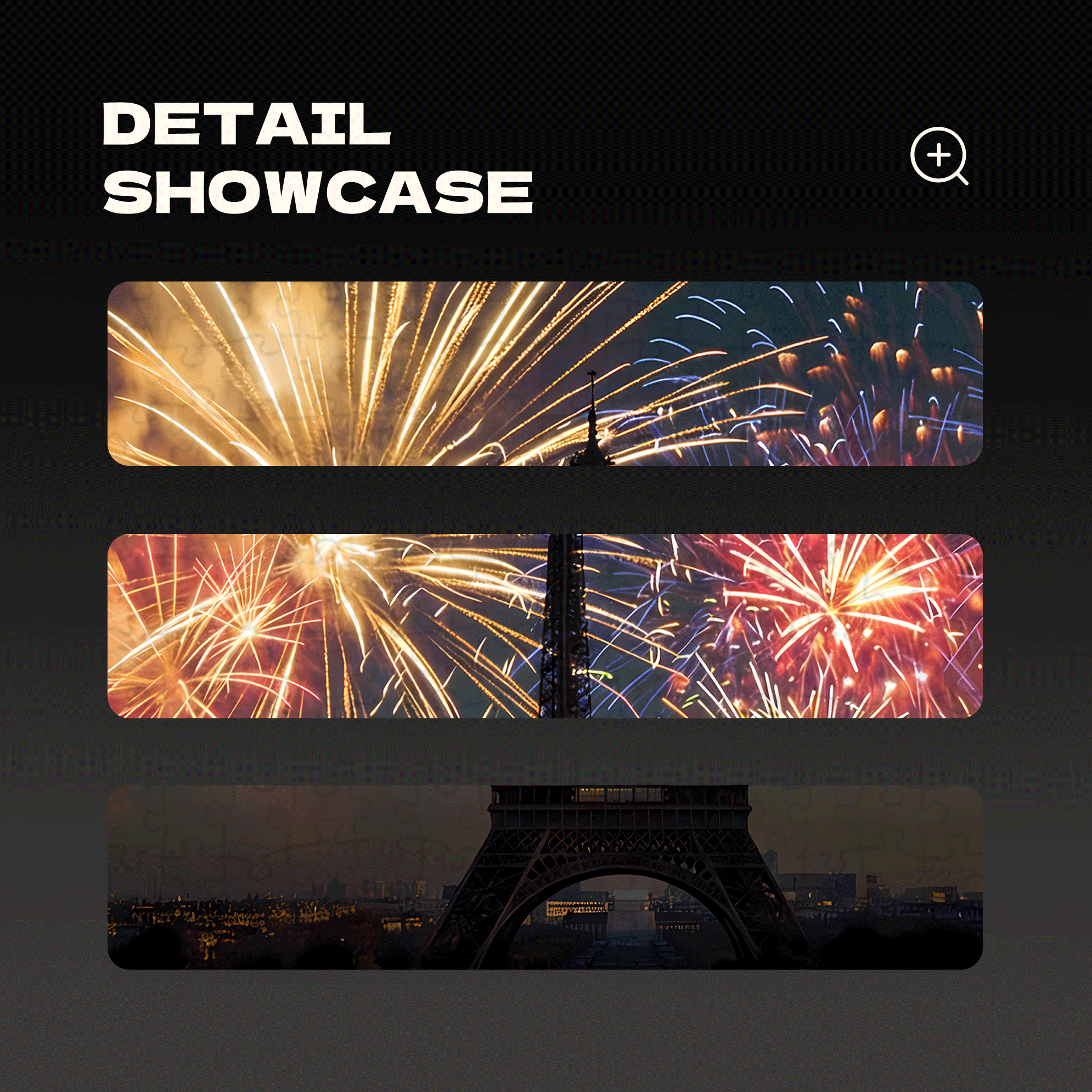 Eiffel Tower Fireworks 500pcs/1000pcs Jigsaw Puzzle, Scratch-Resistant, Interactive Family Game & Brain-Boosting DIY Decor, Perfect for Halloween, Christmas & New Year Gifts, Family Puzzle Game