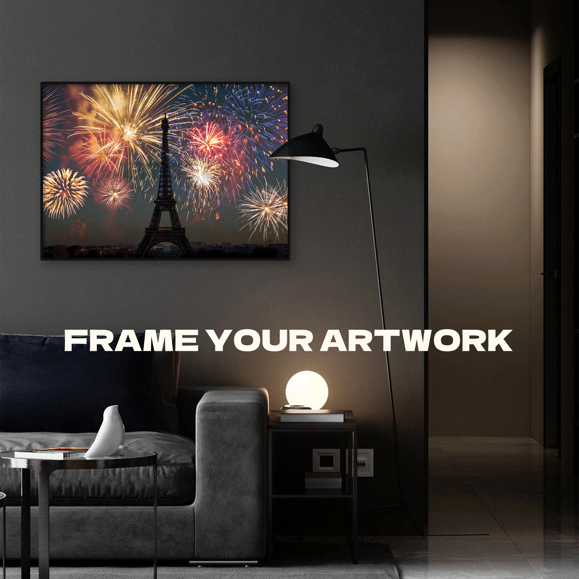 Eiffel Tower Fireworks 500pcs/1000pcs Jigsaw Puzzle, Scratch-Resistant, Interactive Family Game & Brain-Boosting DIY Decor, Perfect for Halloween, Christmas & New Year Gifts, Family Puzzle Game