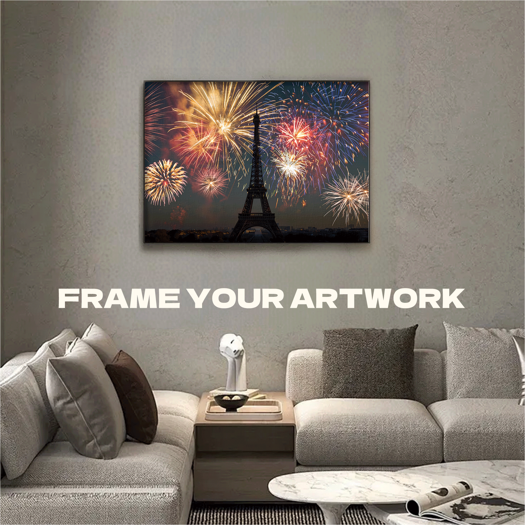 Eiffel Tower Fireworks 500pcs/1000pcs Jigsaw Puzzle, Scratch-Resistant, Interactive Family Game & Brain-Boosting DIY Decor, Perfect for Halloween, Christmas & New Year Gifts, Family Puzzle Game