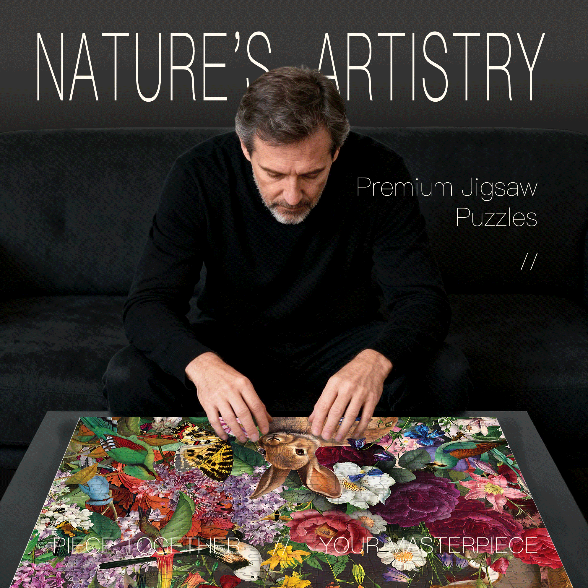 Garden Whispers 500pcs/1000pcs Jigsaw Puzzle, Scratch-Resistant, Interactive Family Game & Brain-Boosting DIY Decor, Perfect for Halloween, Christmas & New Year Gifts, Family Puzzle Game