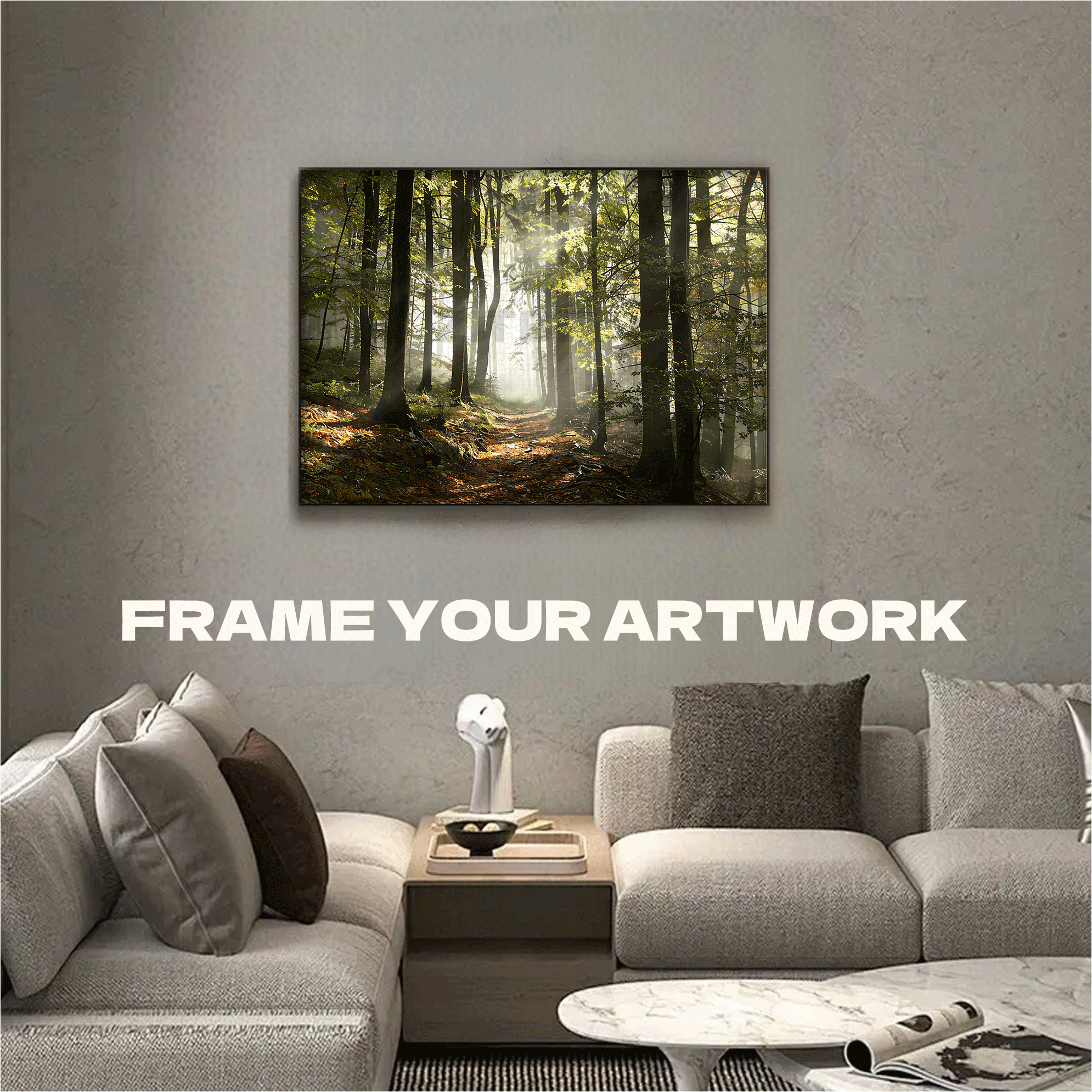 Green Fall Forest with Sun Rays 500pcs/1000pcs Jigsaw Puzzle, Scratch-Resistant, Interactive Family Game & Brain-Boosting DIY Decor, Perfect for Halloween, Christmas & New Year Gifts, Family Puzzle Game