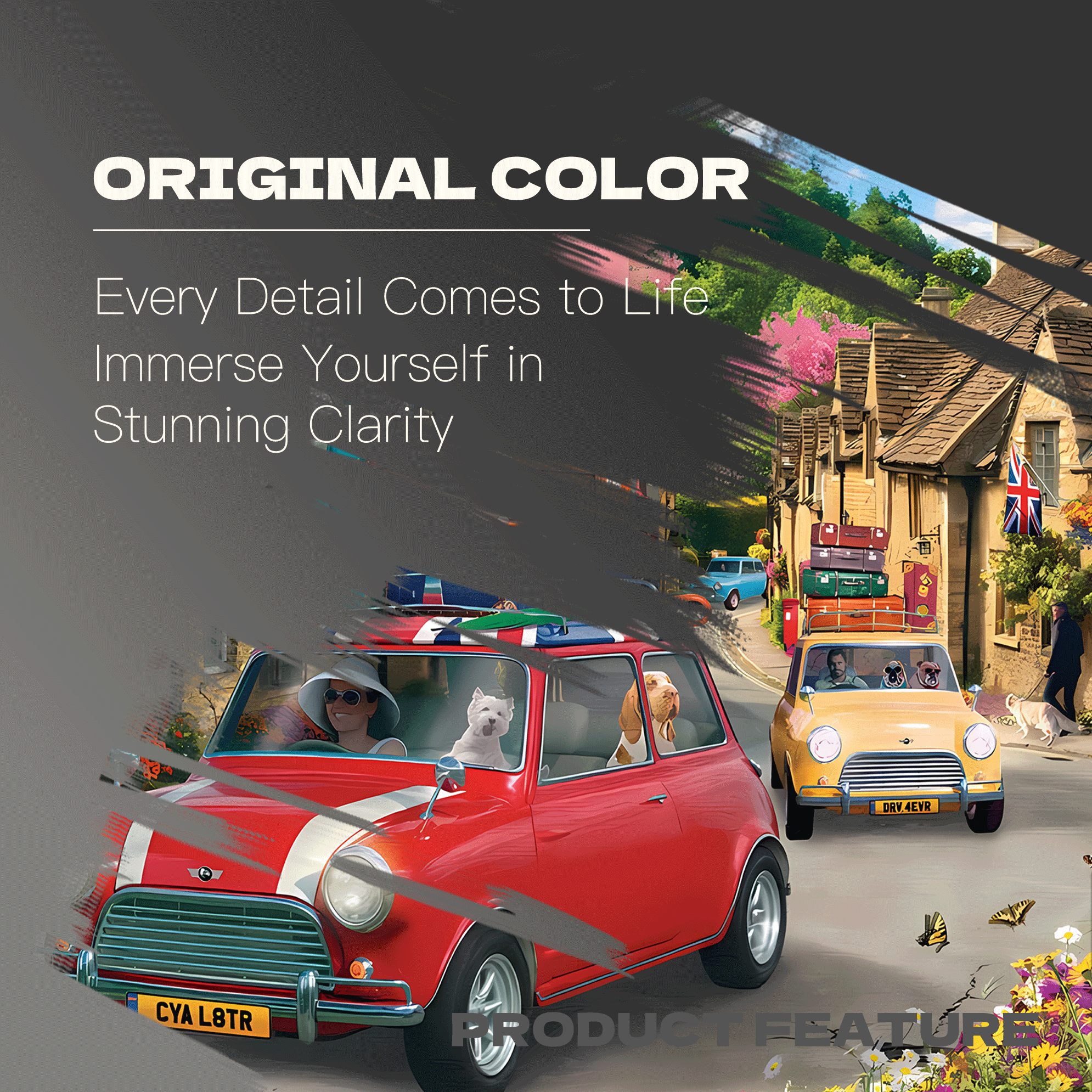 Mini Cooper 500pcs/1000pcs Jigsaw Puzzle, Scratch-Resistant, Interactive Family Game & Brain-Boosting DIY Decor, Perfect for Halloween, Christmas & New Year Gifts, Family Puzzle Game